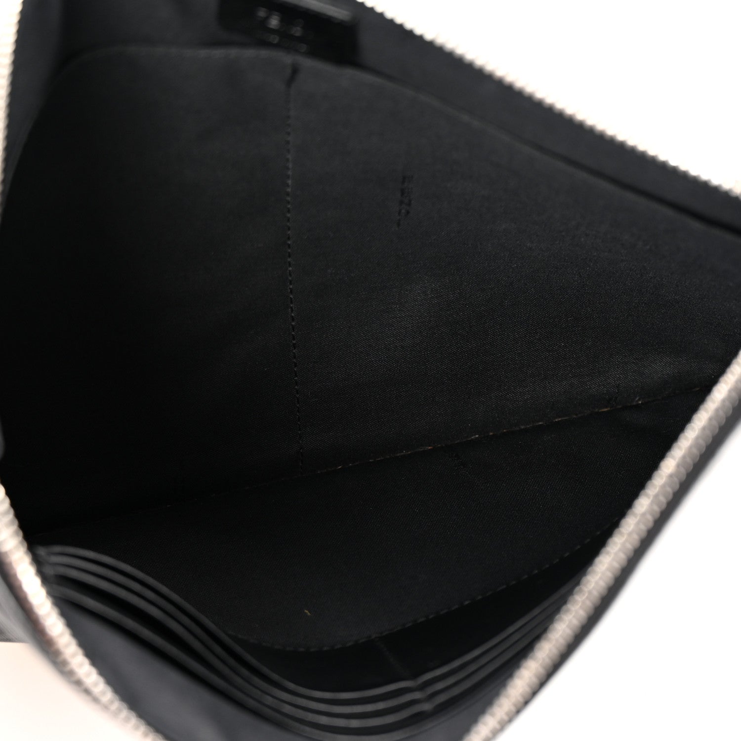 Glazed Fabric Vitello Liberty FF 1974 Diagonal Flat Clutch  Sunflower Black