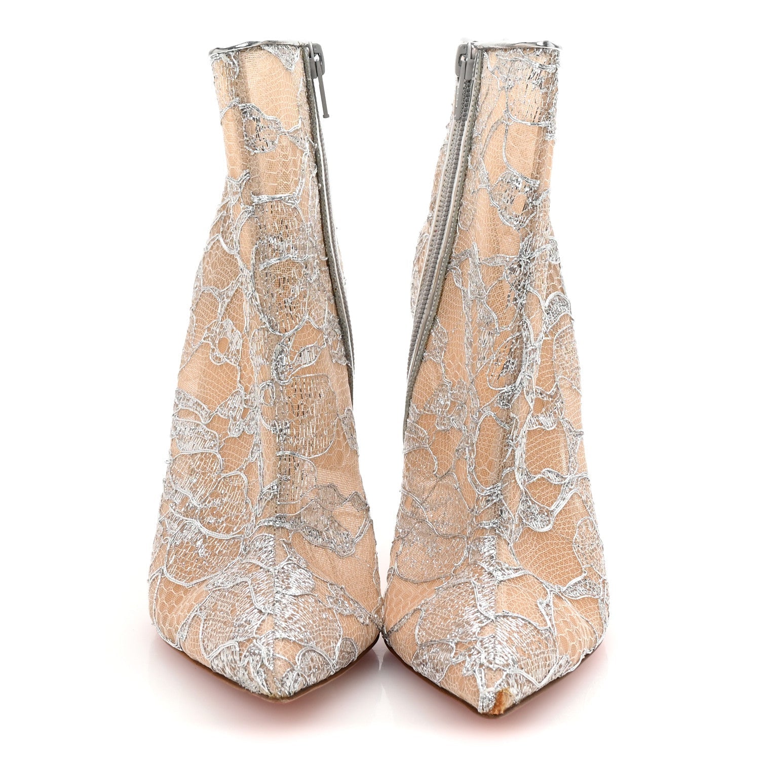 Lace Lurex Specchio Gipsybootie 100 Ankle Boots 38.5 Version Silver