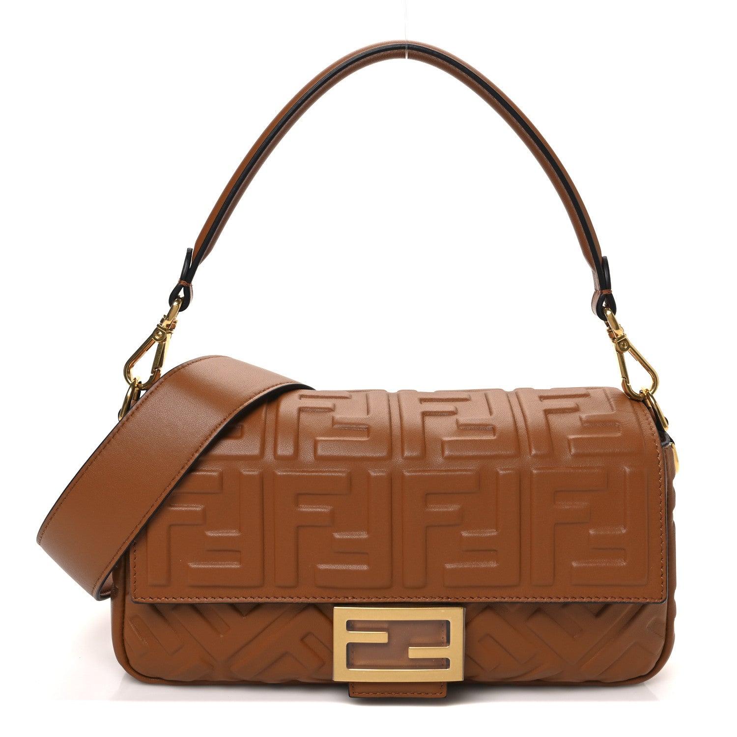 Nappa FF 1974 Embossed Baguette Brandy