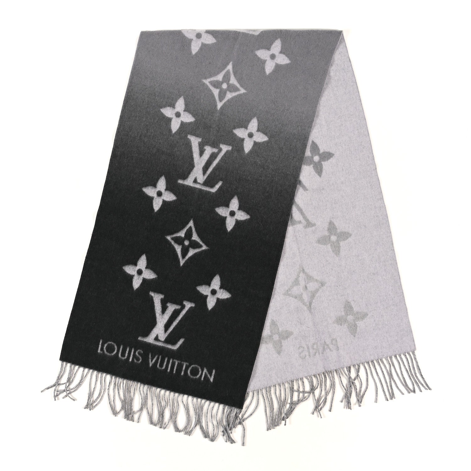 Cashmere Monogram Gradient Reykjavik Scarf Grey