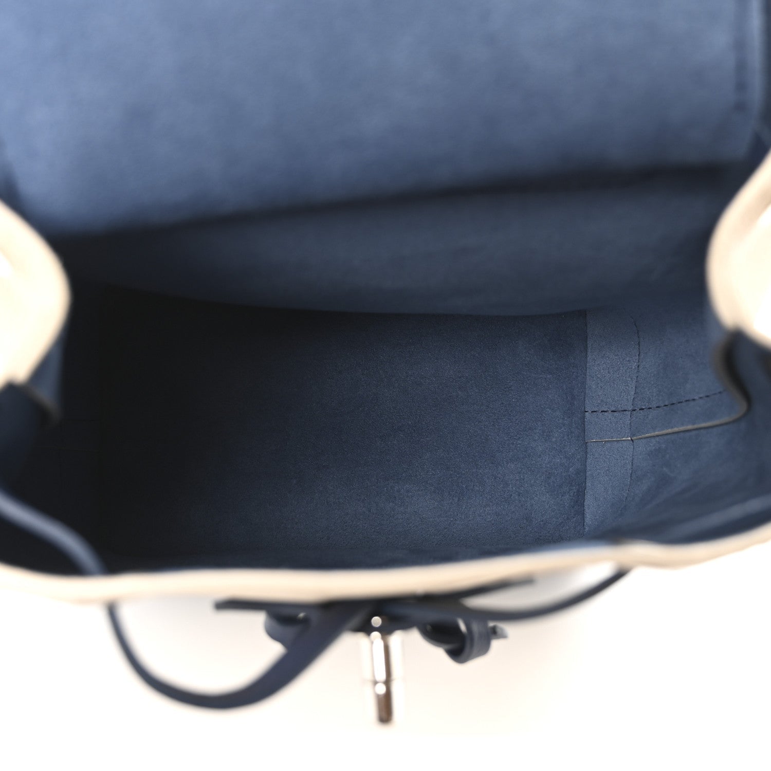 Calfskin Lockme Mini Backpack Blue Jean Creme