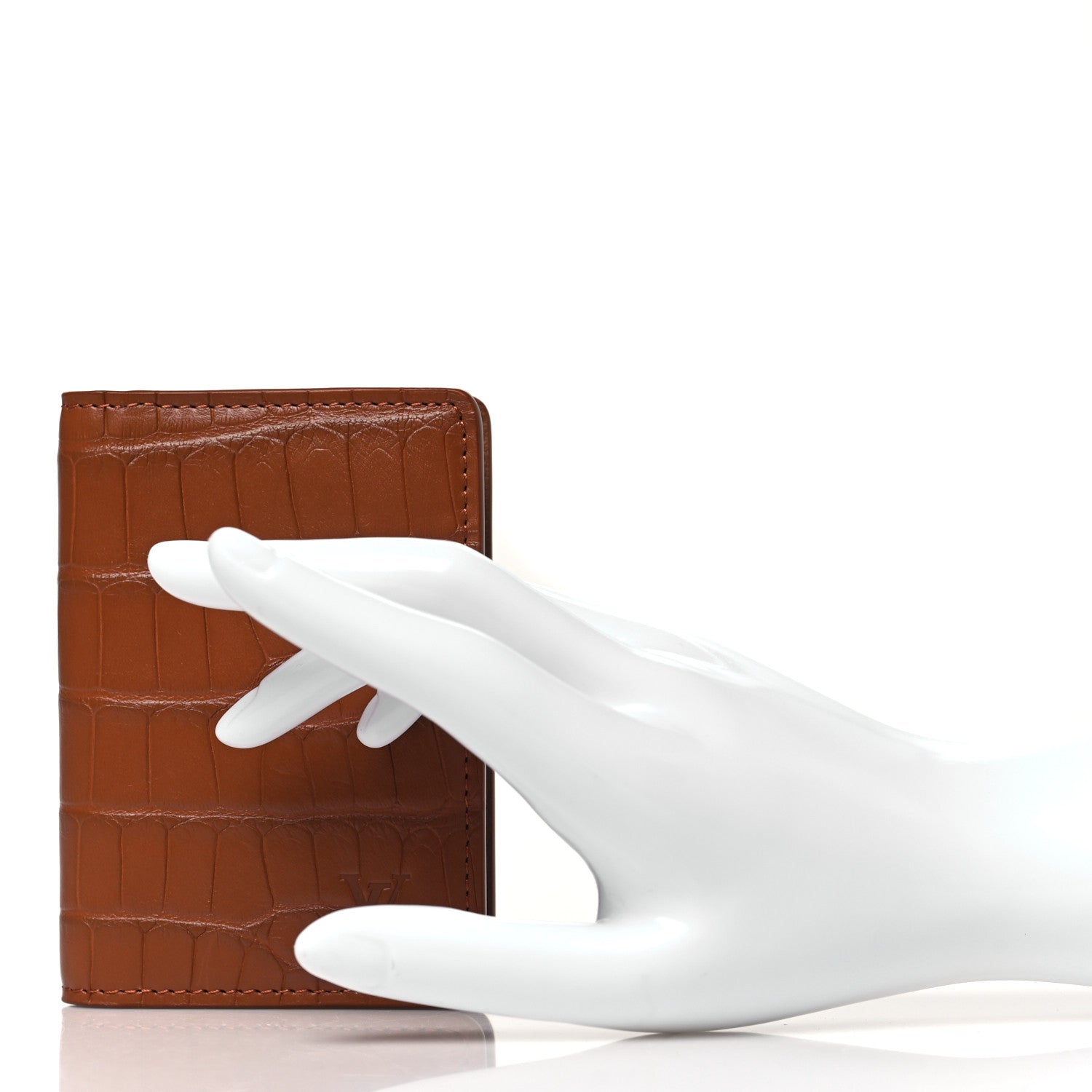 Crocodile Pocket Organizer Cognac