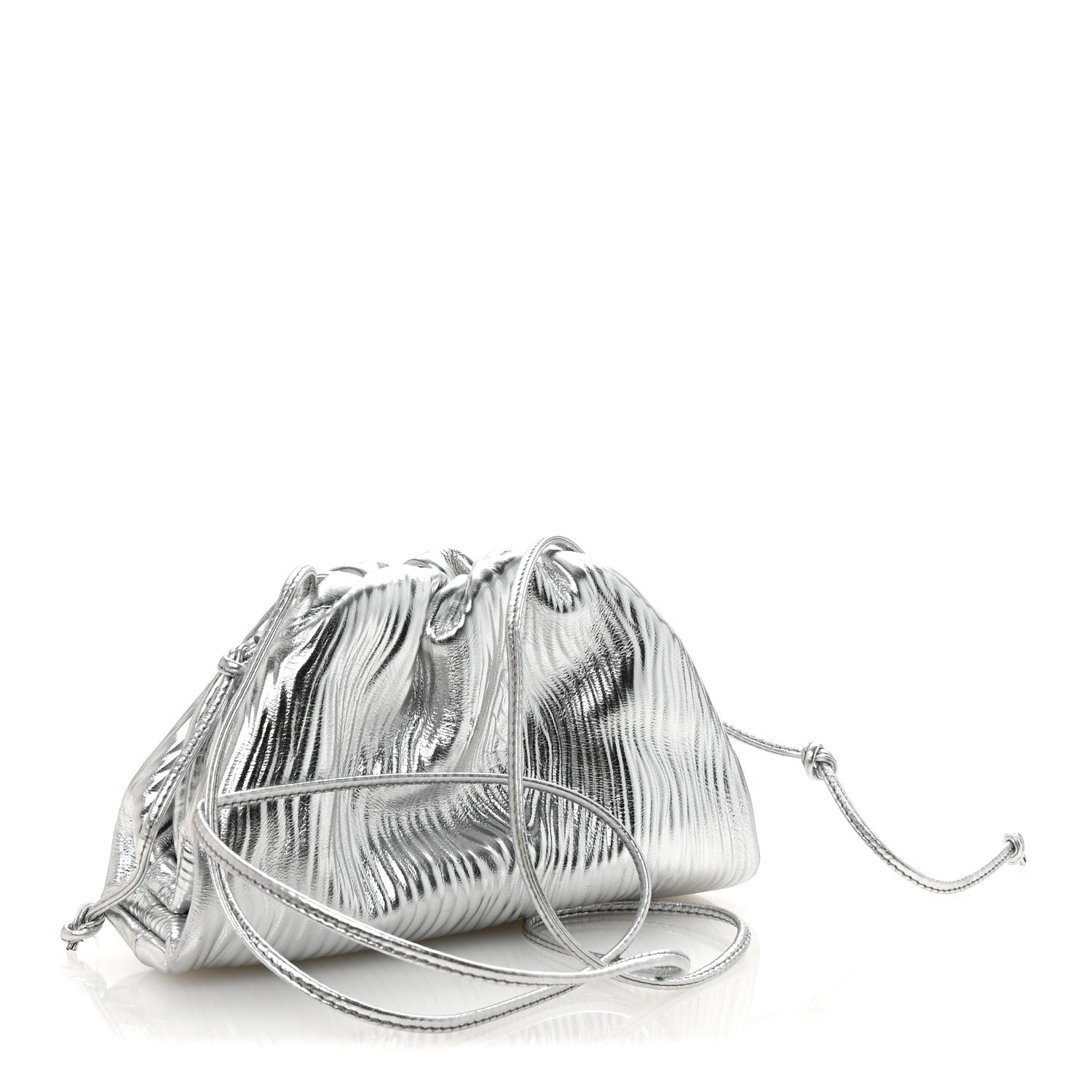 Metallic Bark Calfskin The Mini Pouch Silver