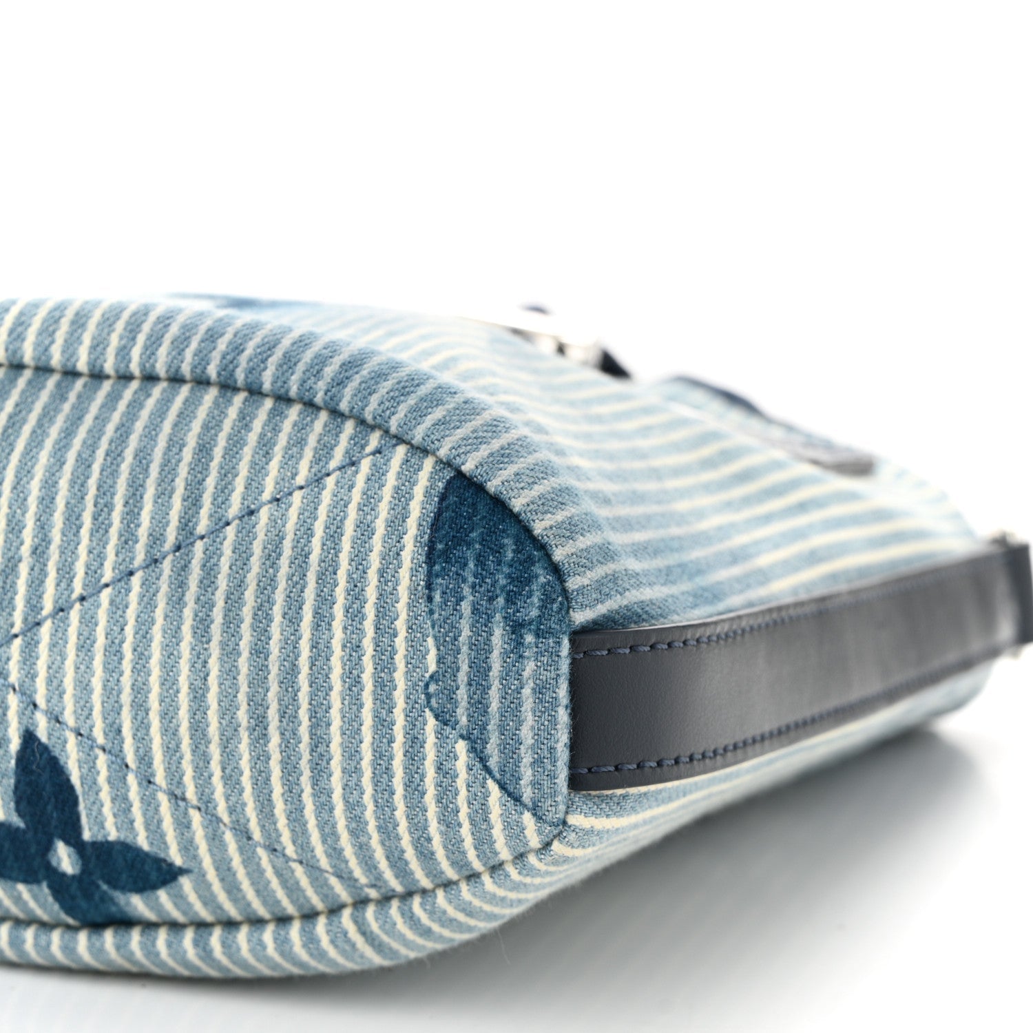 Hickory Stripes Denim Monogram Watercolor Sac Marin BB Blue