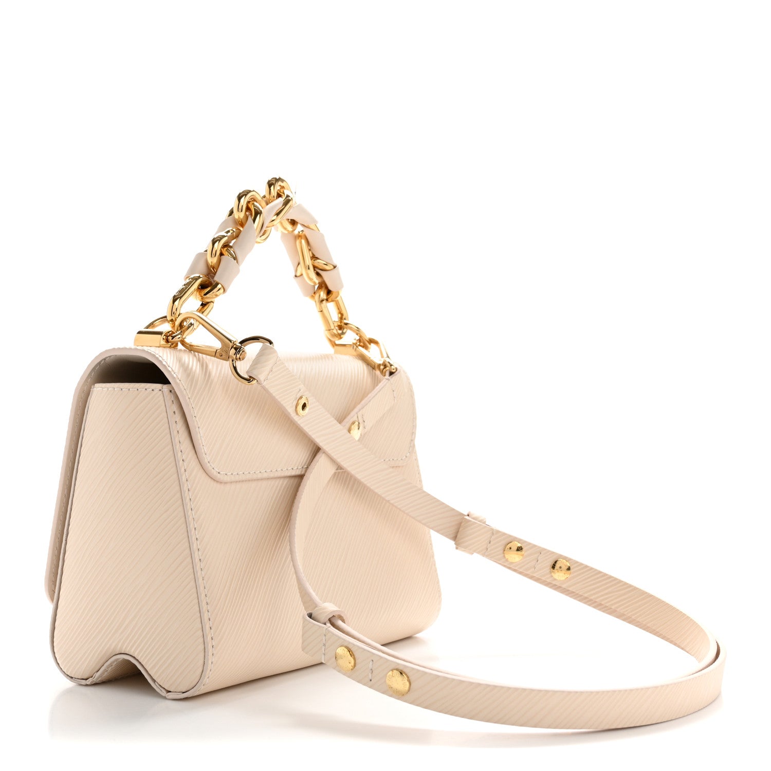 Epi Twist Braided Chain Shoulder Bag PM Quartz White