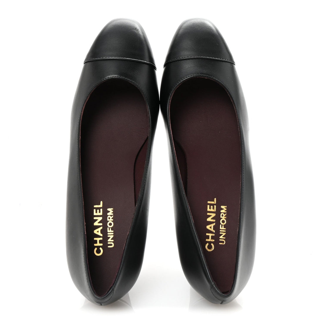 Lambskin Cap Toe CC Uniform Pumps 38 Black
