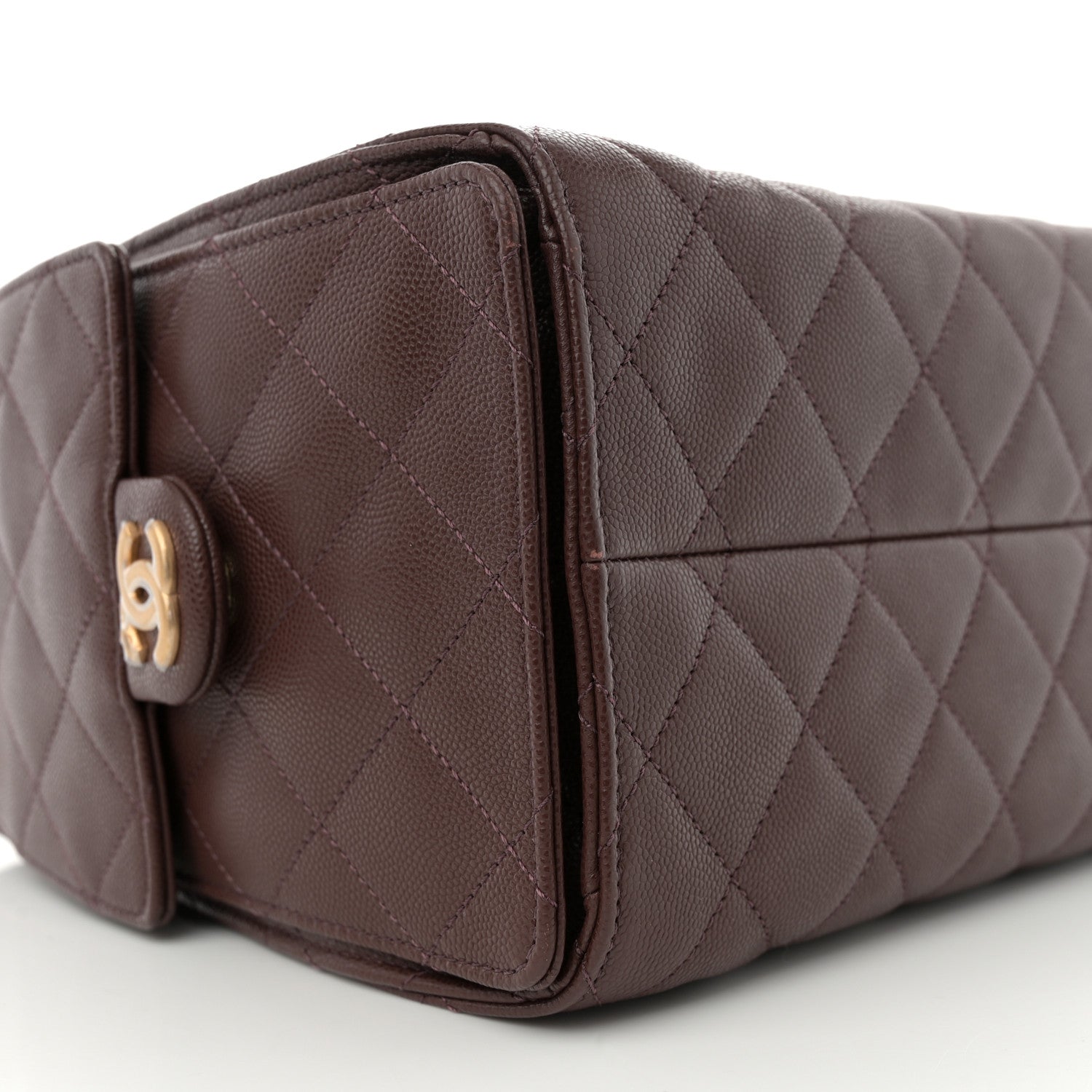 Caviar Quilted Small Chanel 25 Handbag Dark Brown