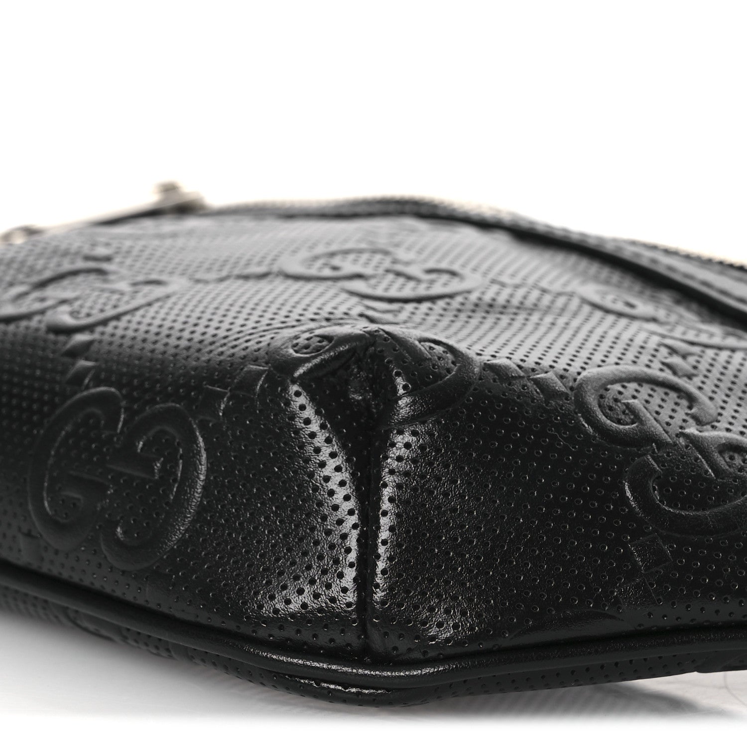 Calfskin GG Tennis Embossed Belt Bag Black