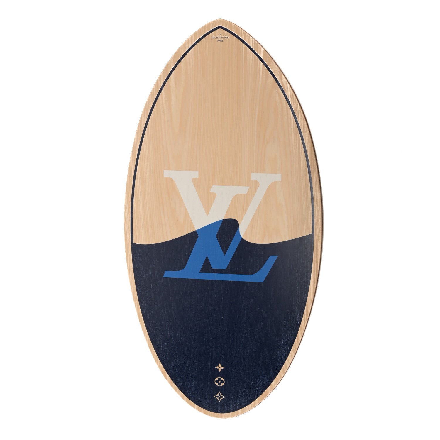 Wood Monogram Giant Escale Skimboard Blue