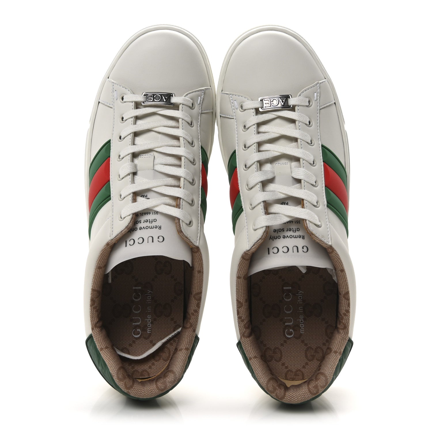 Ultralight Plume Calfskin Rubber Web Mens New Ace Sneakers 9 Green White Red