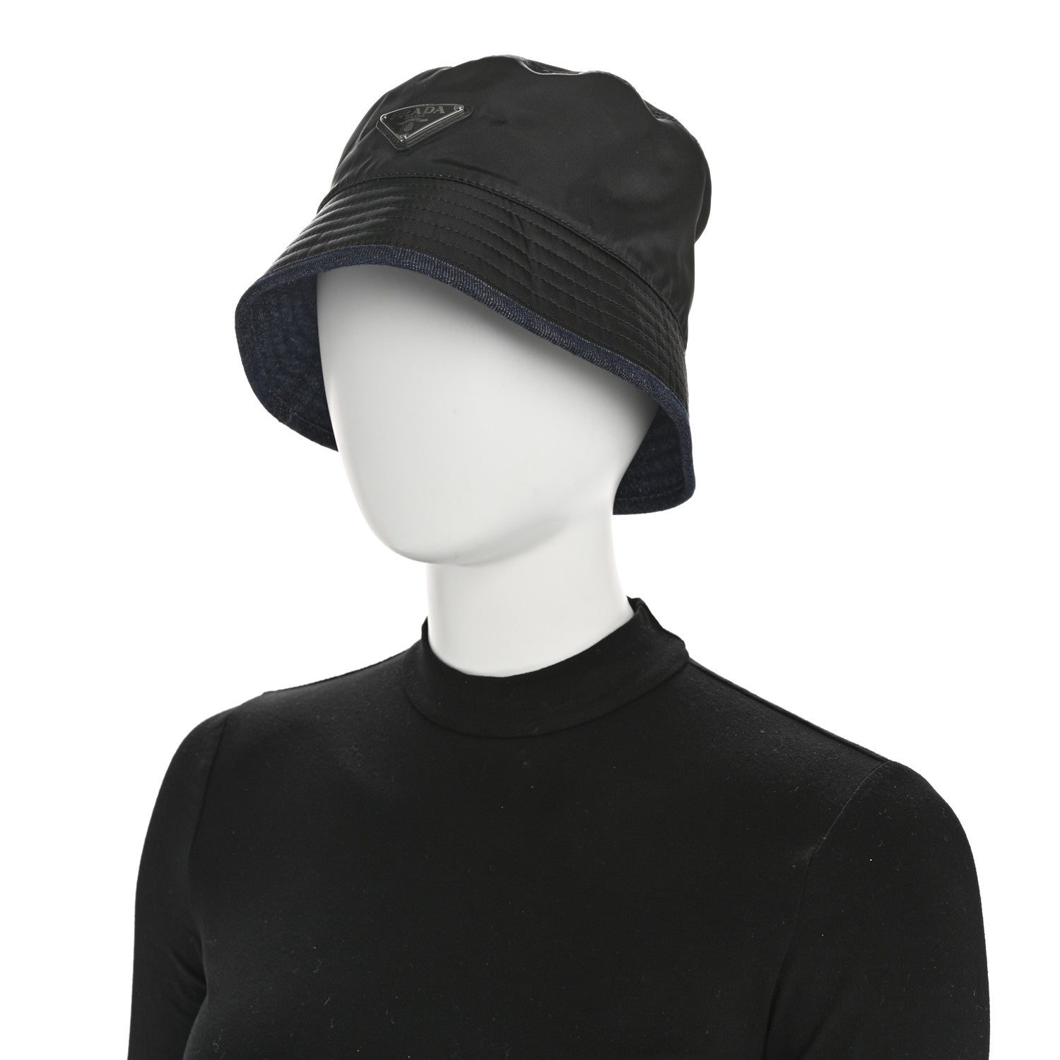 Denim Re-Nylon Reversible M Bucket Hat Blue Black