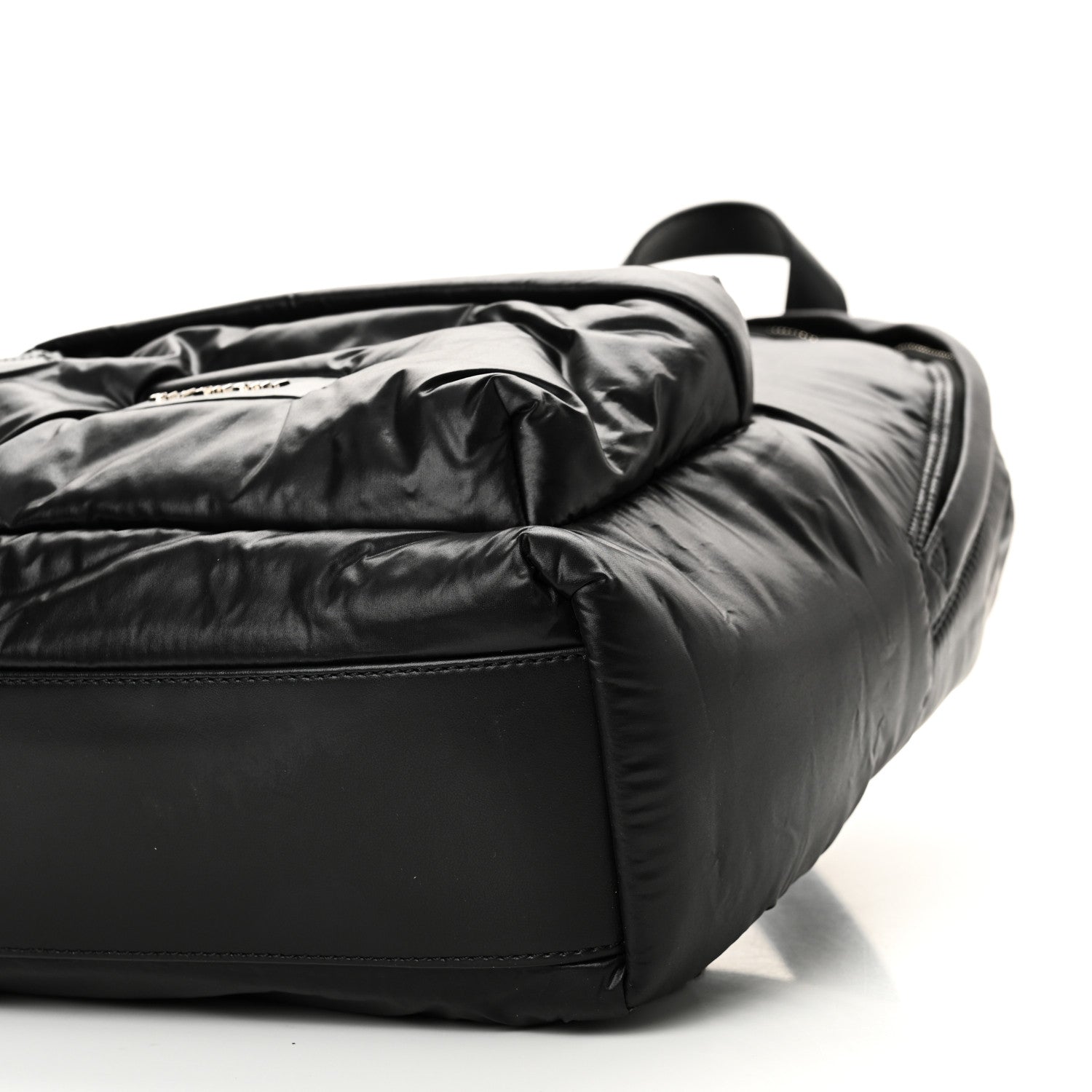 Padded Nylon Small Backpack Black Red