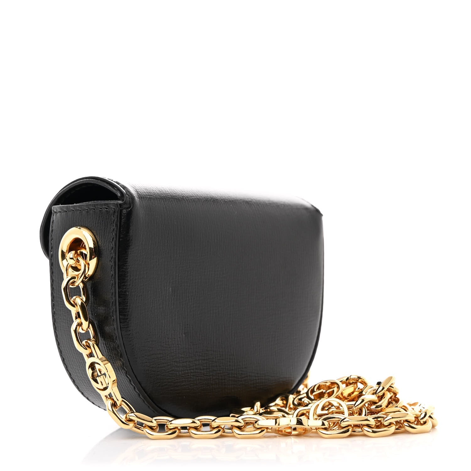 Azalea Calfskin Crystal Horsebit 1955 Belt Bag Black