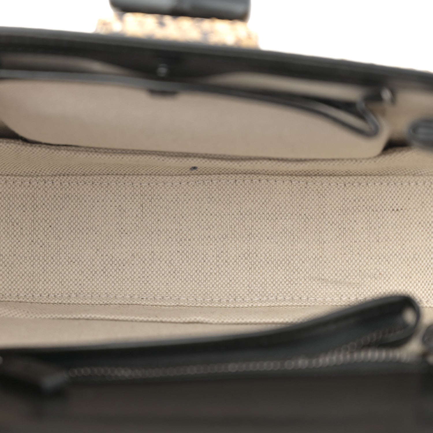 Snakeskin Small Bamboo 1947 Top Handle Bag Natural Black