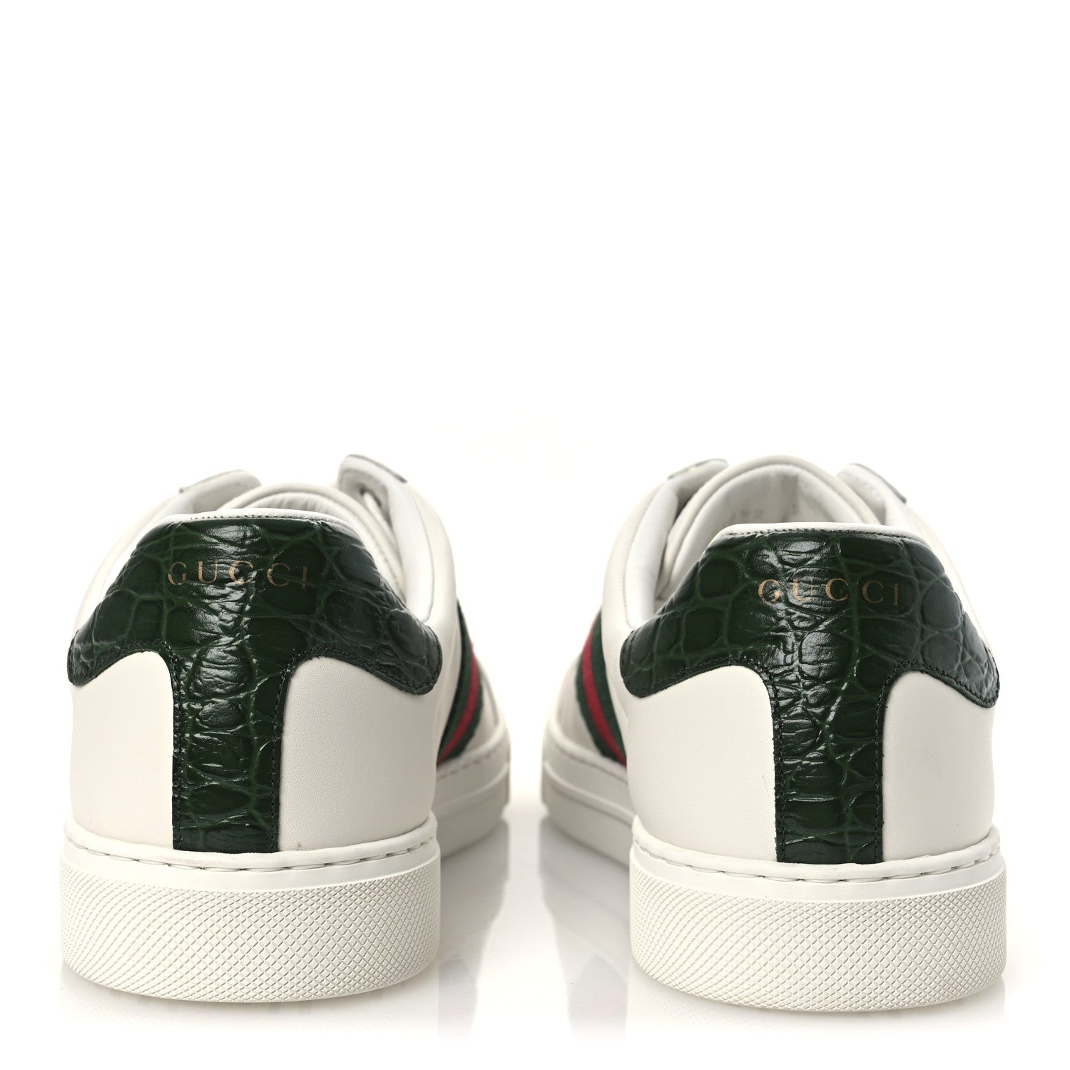 Ultralight Plume Calfskin Web Mens New Ace Sneakers 9 Green Ace