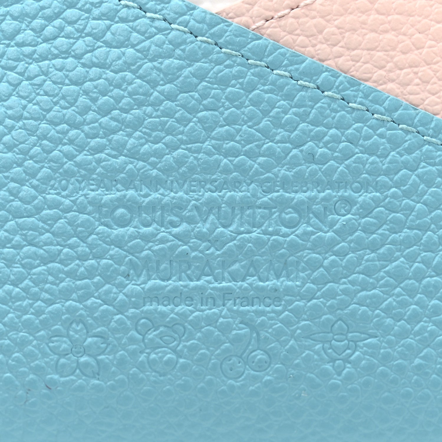 LV X TM Monogram Multicolor Criss-Cross Card Holder Kabira Blue Rose