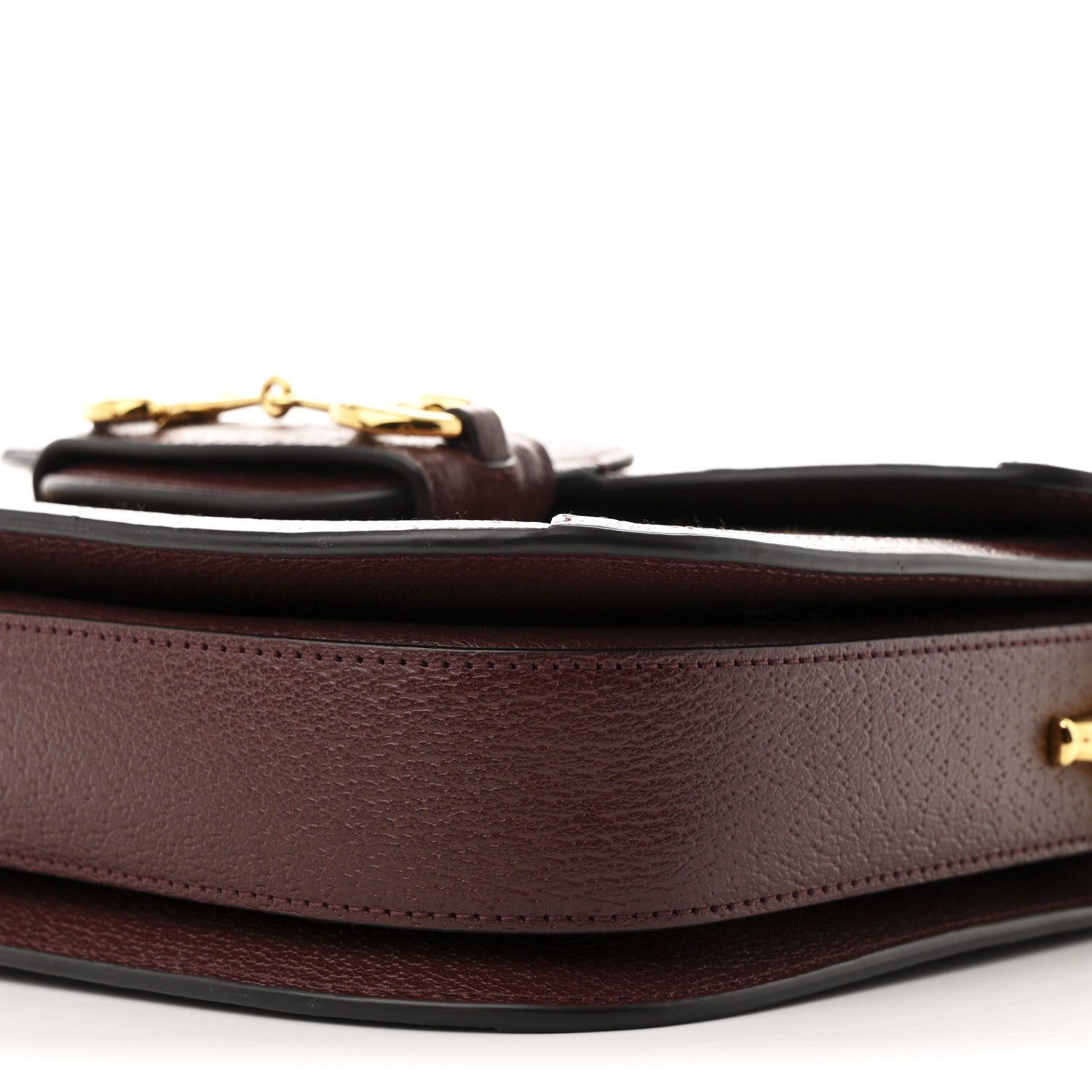 Monogram Textured Dollar Calfskin Horsebit 1955 Shoulder Bag Sahara Rubino Chardonnay