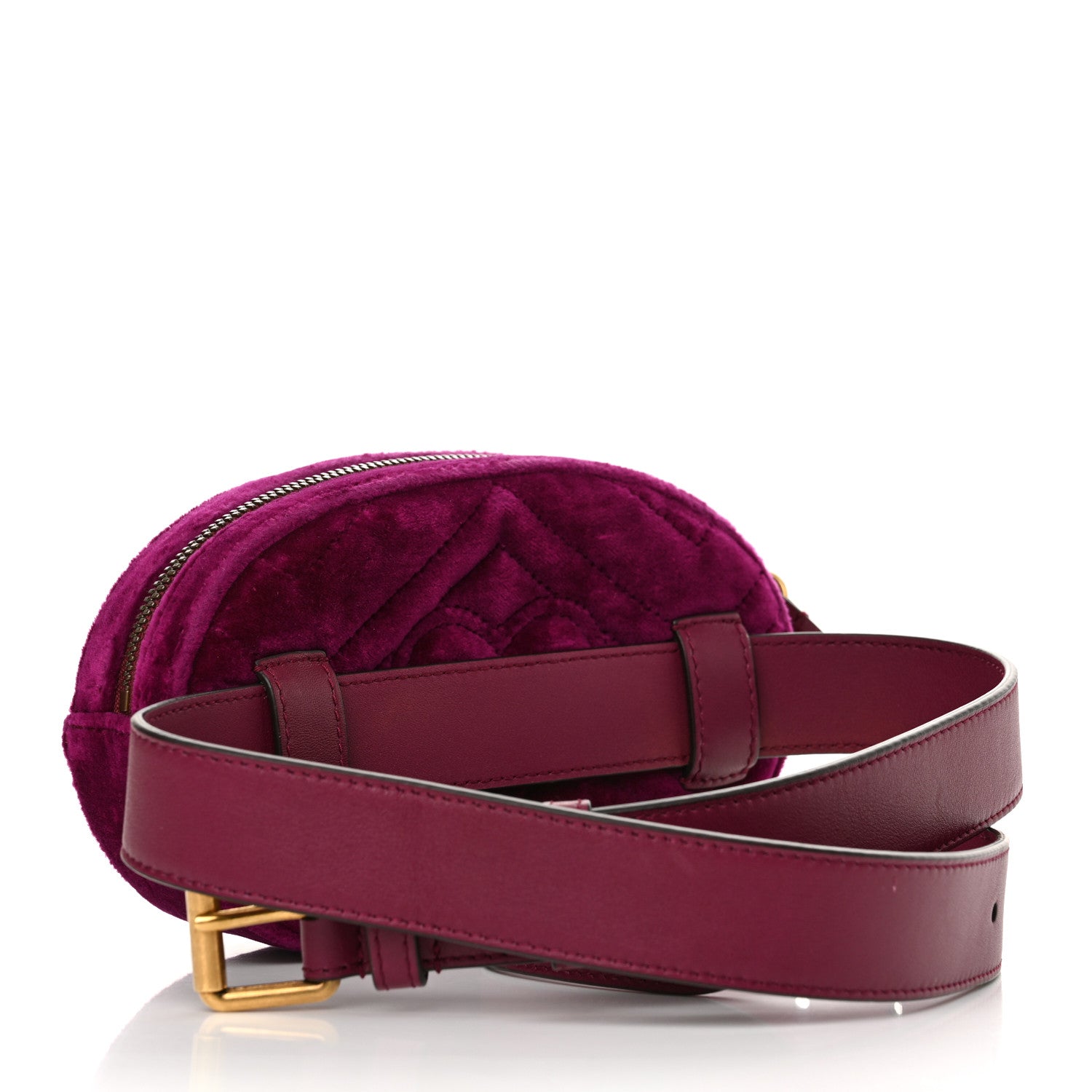 Velvet Matelasse GG Marmont Belt Bag 85 34 Fuchsia Violet Cyclamen