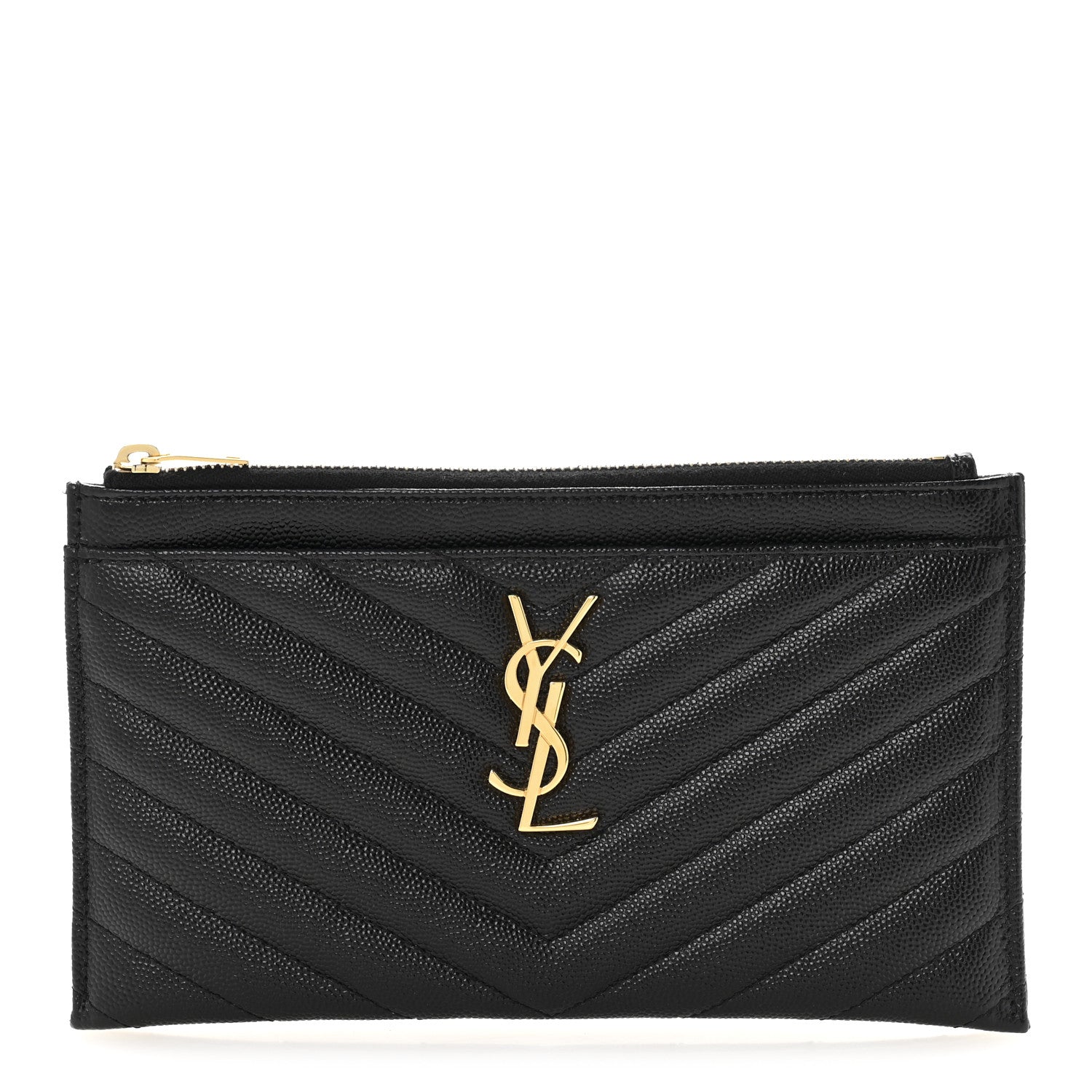 Grain De Poudre Chevron Monogram Bill Pouch Black