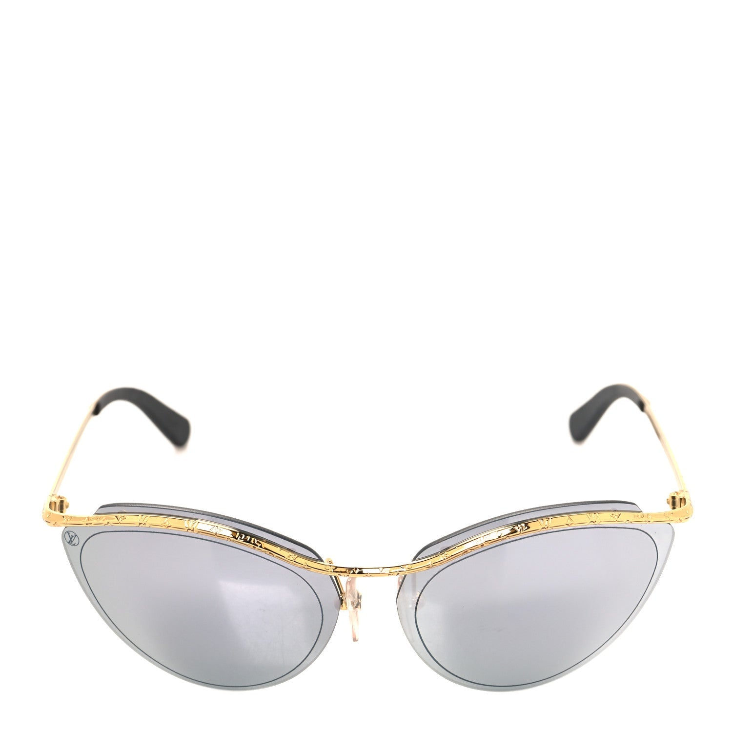 Metal LV Mirrored Cat Eye Sunglasses Z1039E Gold