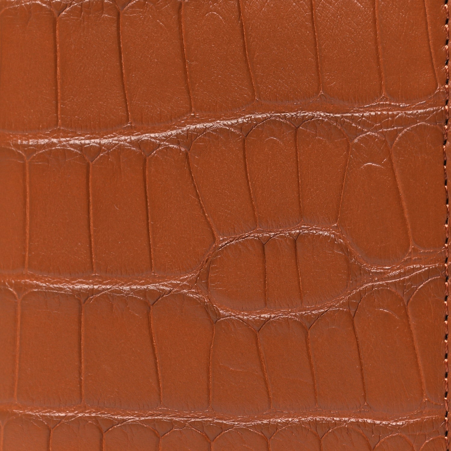 Crocodile Pocket Organizer Cognac