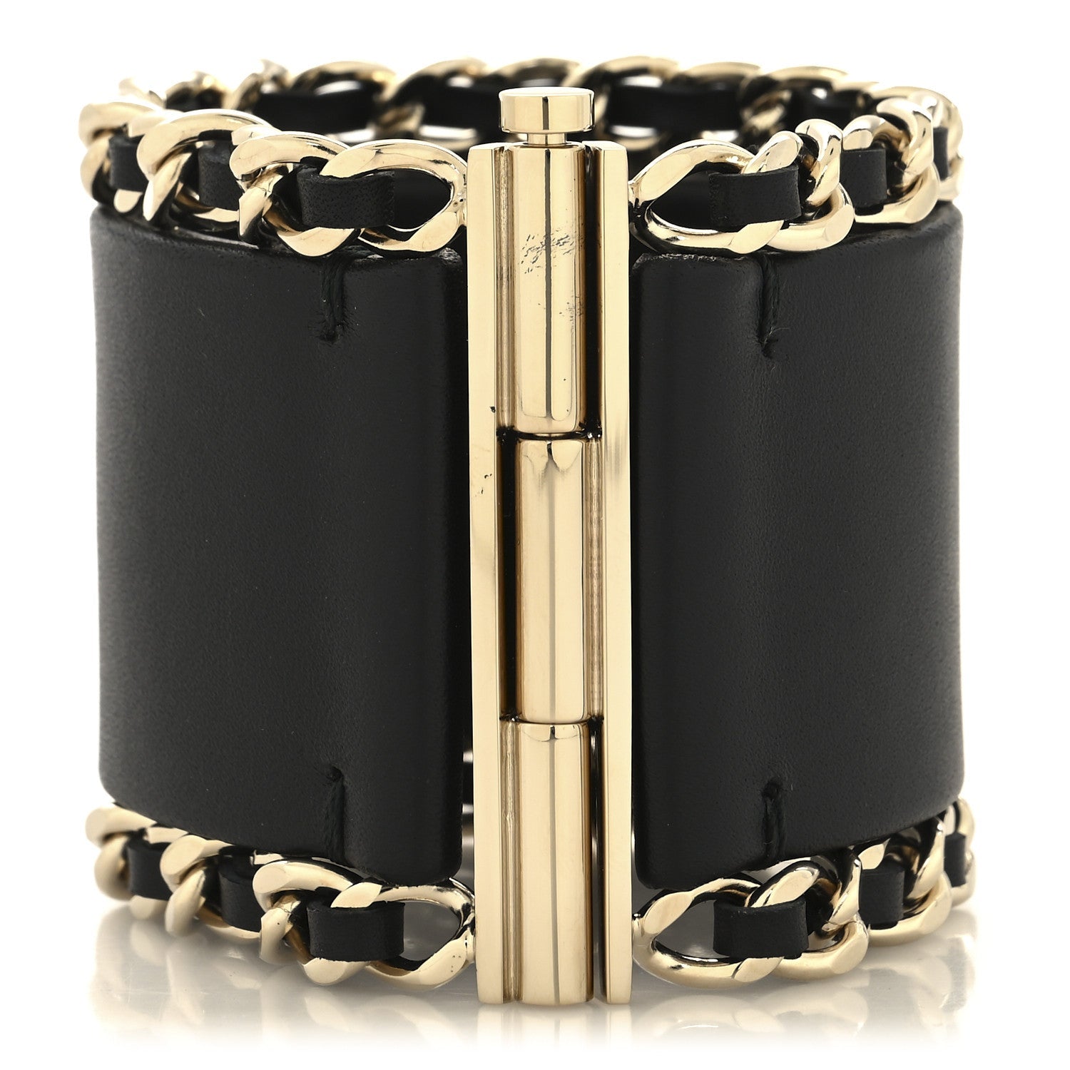 Lambskin Chain CC Cuff S Black Gold