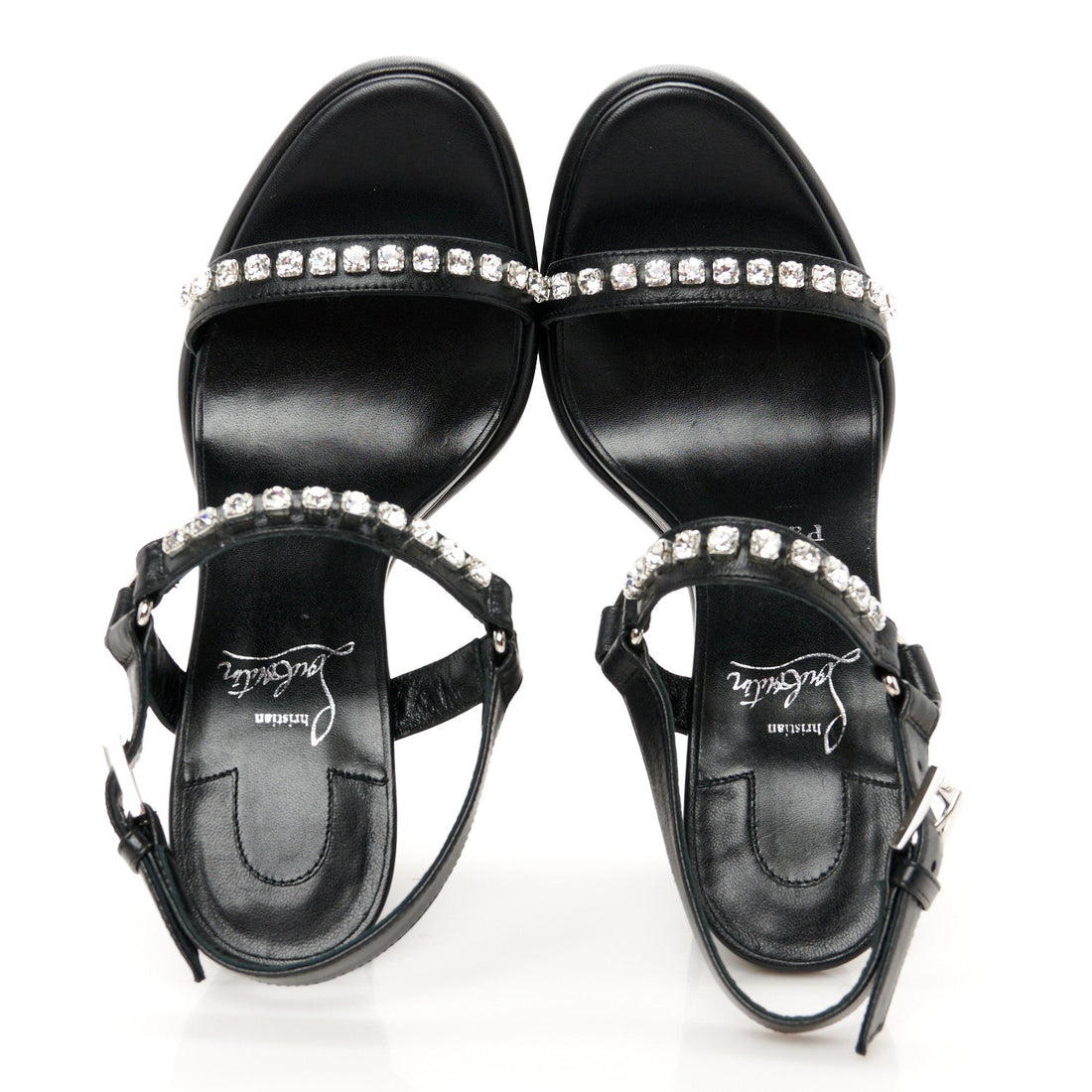 Nappa Crystal Pyrastrass 110 Wedge Sandals 37 Black
