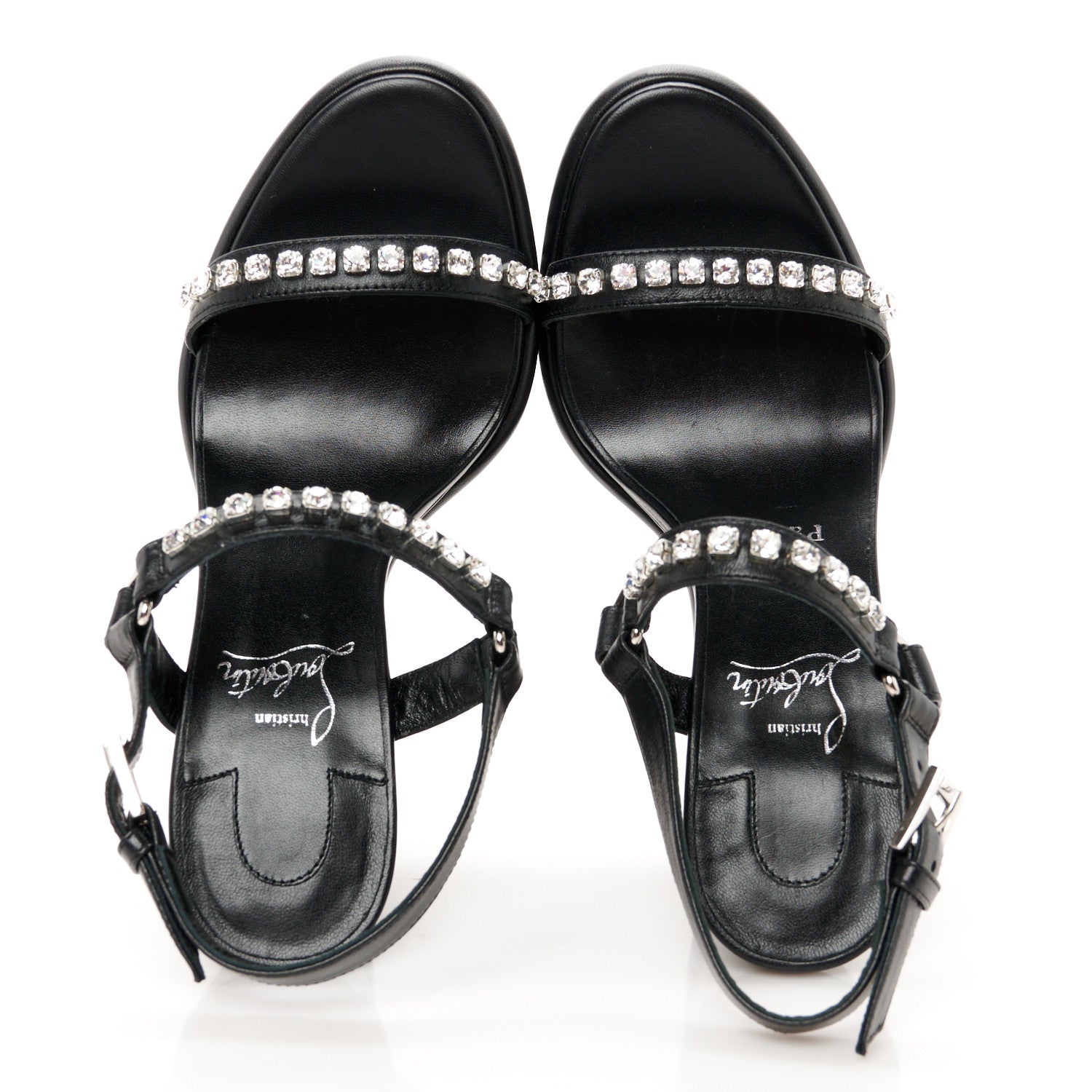 Nappa Crystal Pyrastrass 110 Wedge Sandals 37 Black