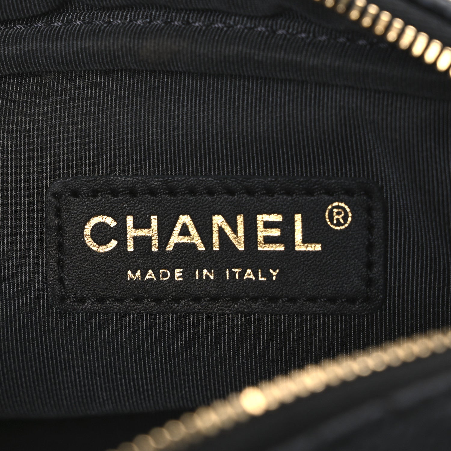 Iridescent Caviar Quilted Mini Coco Tassel Camera Case Black