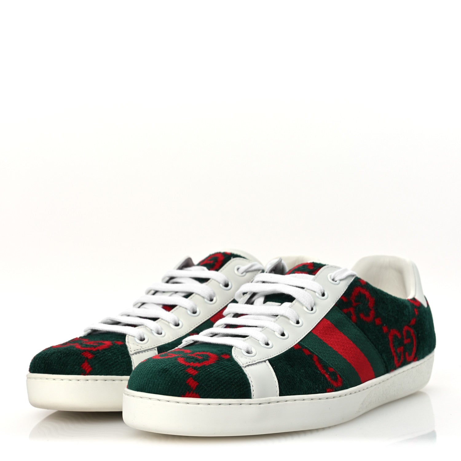 Terry Cloth Big GG Monogram Mens Sneaker 9.5 Green Red
