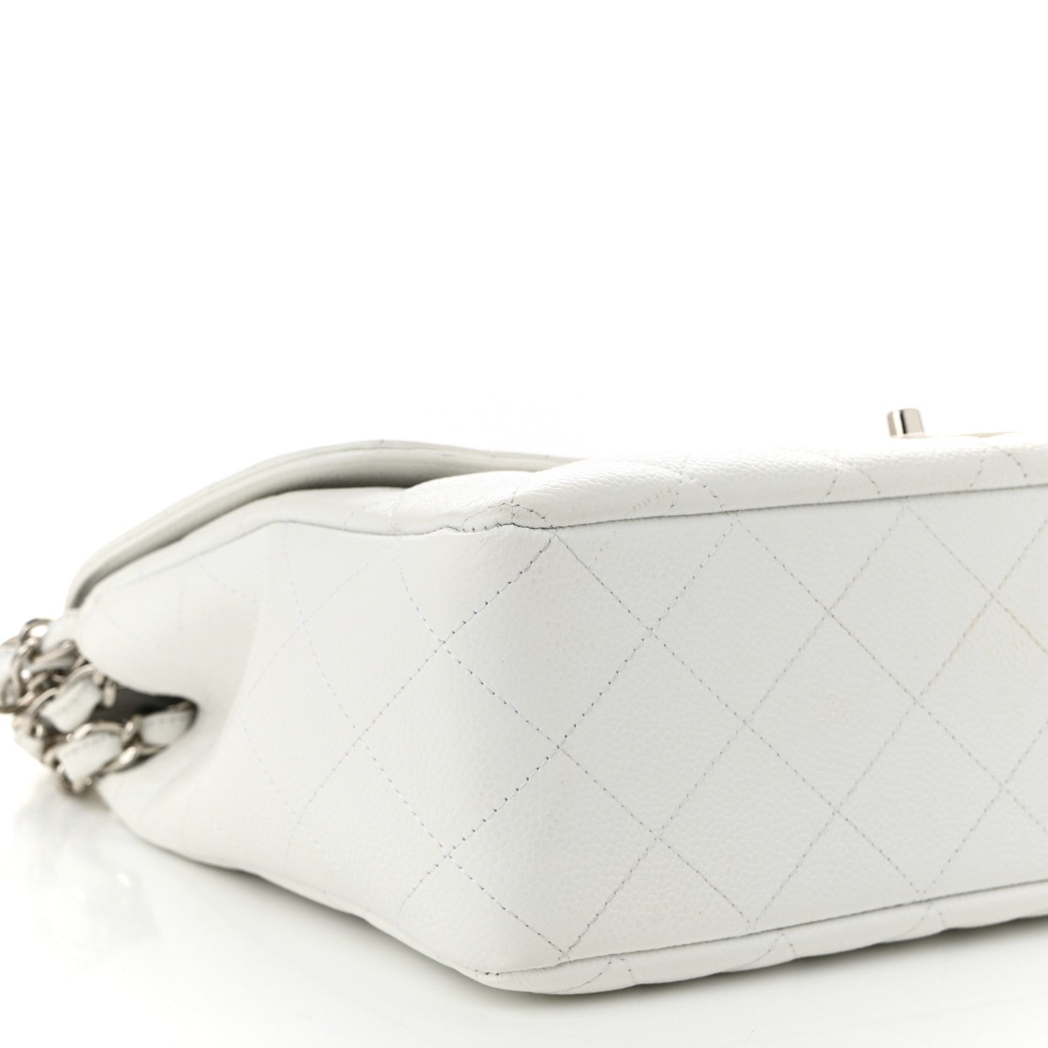 Caviar Quilted Jumbo Single Flap White