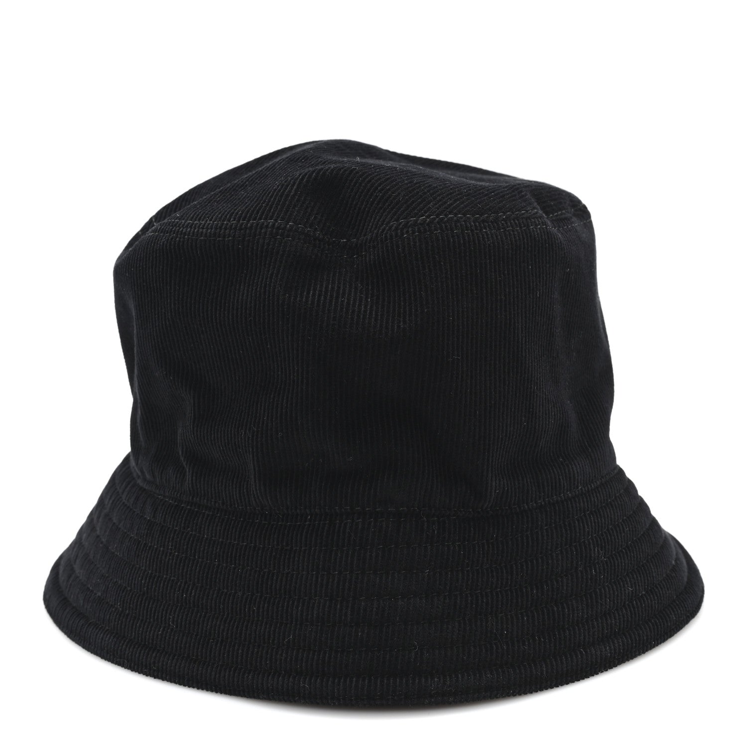 Corduroy Metal Triangle Logo Bucket Hat L Black