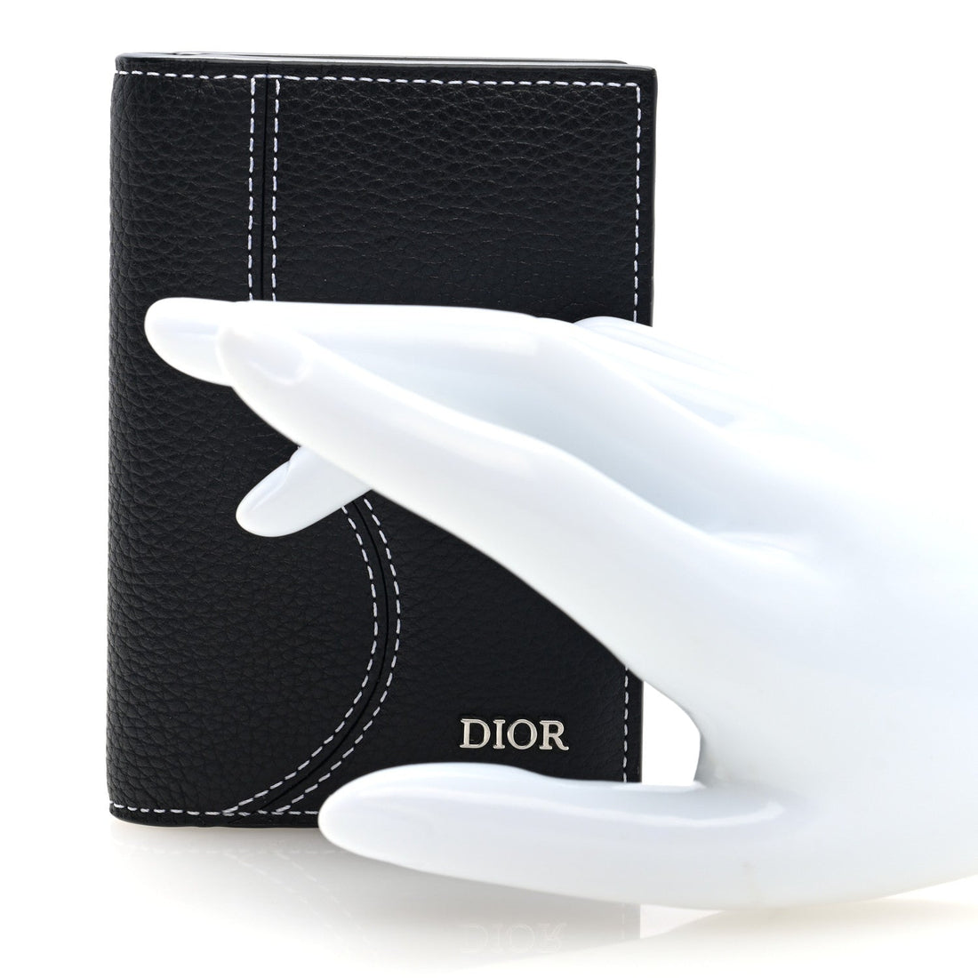 Grained Calfskin Bi-Fold Wallet Black