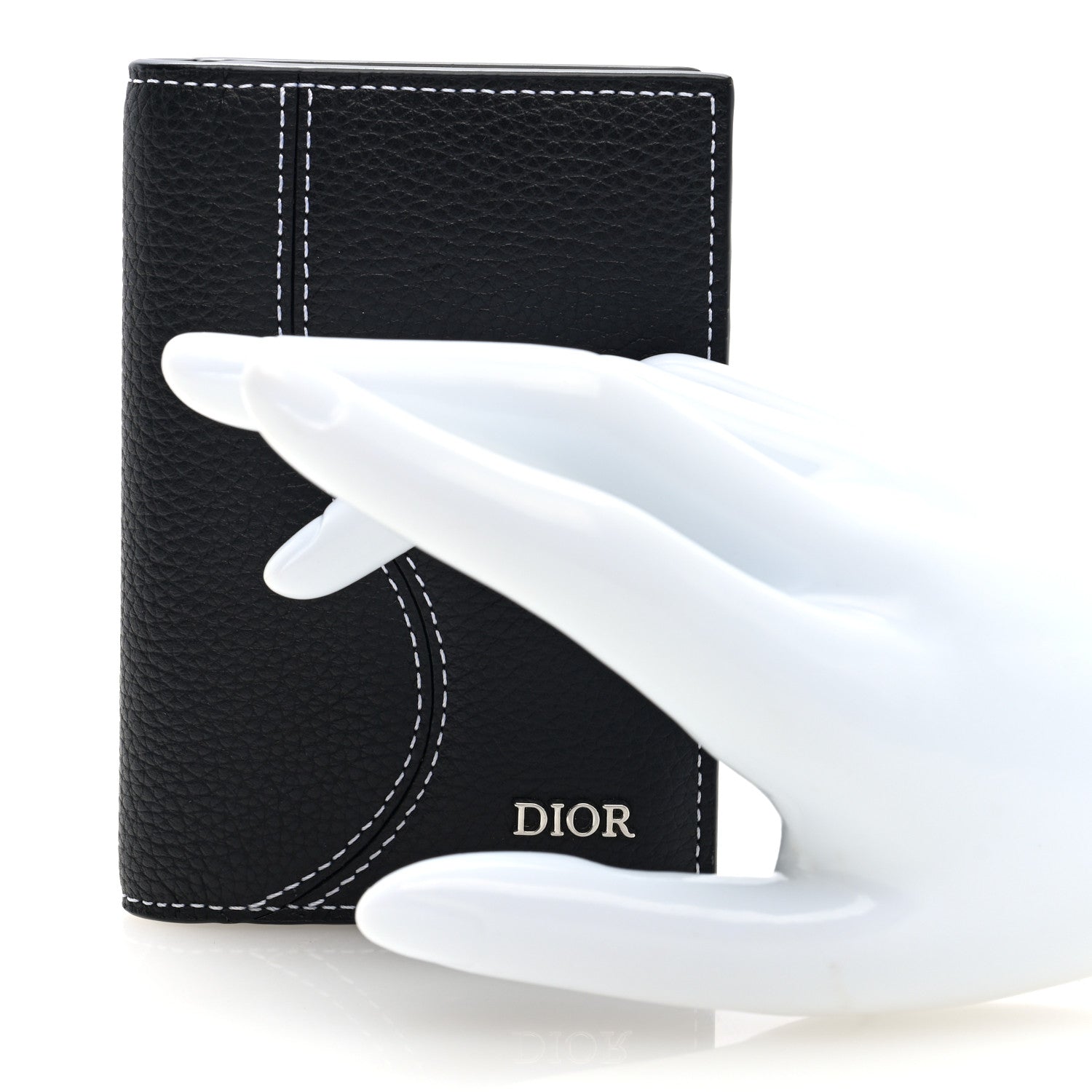 Grained Calfskin Bi-Fold Wallet Black