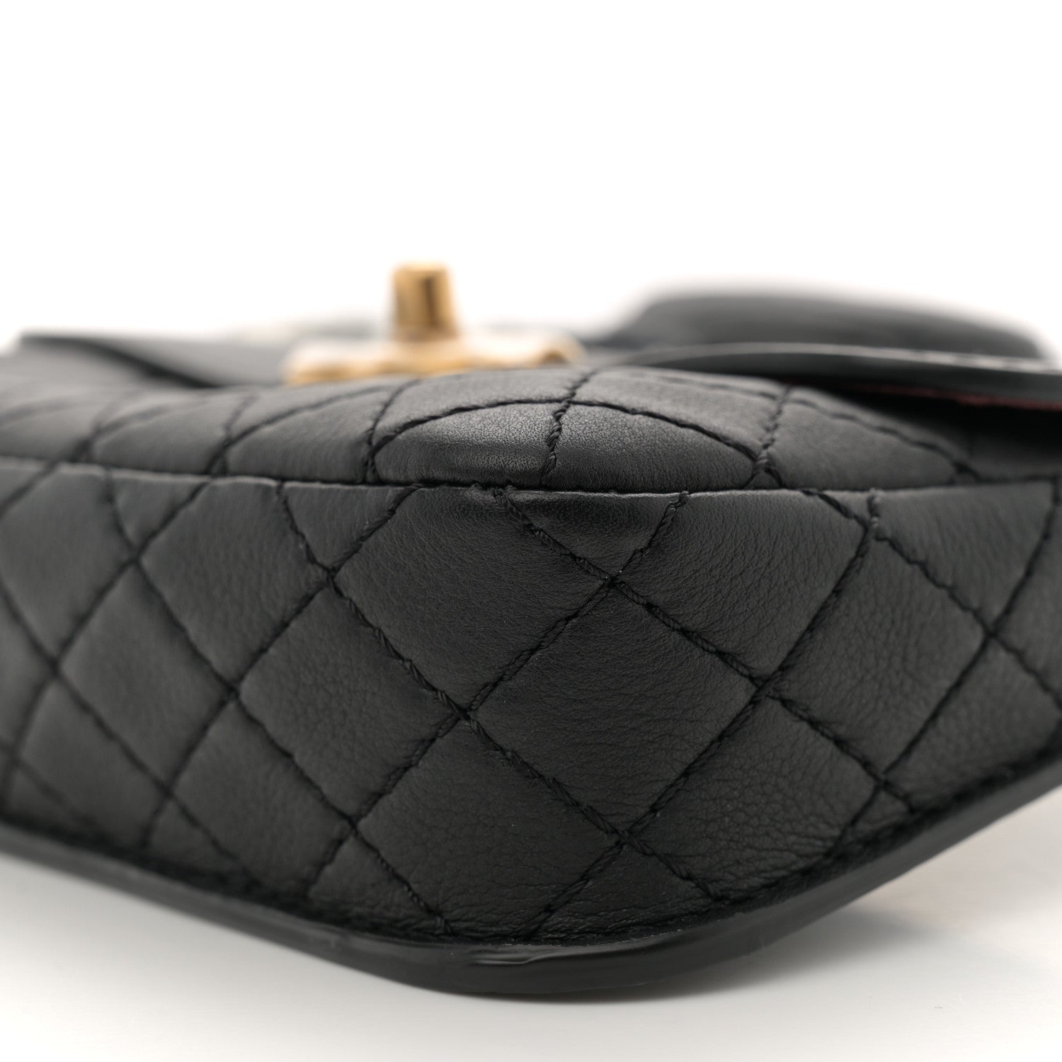 Calfskin Quilted Multi Pouching Flap And Coin Purse Black