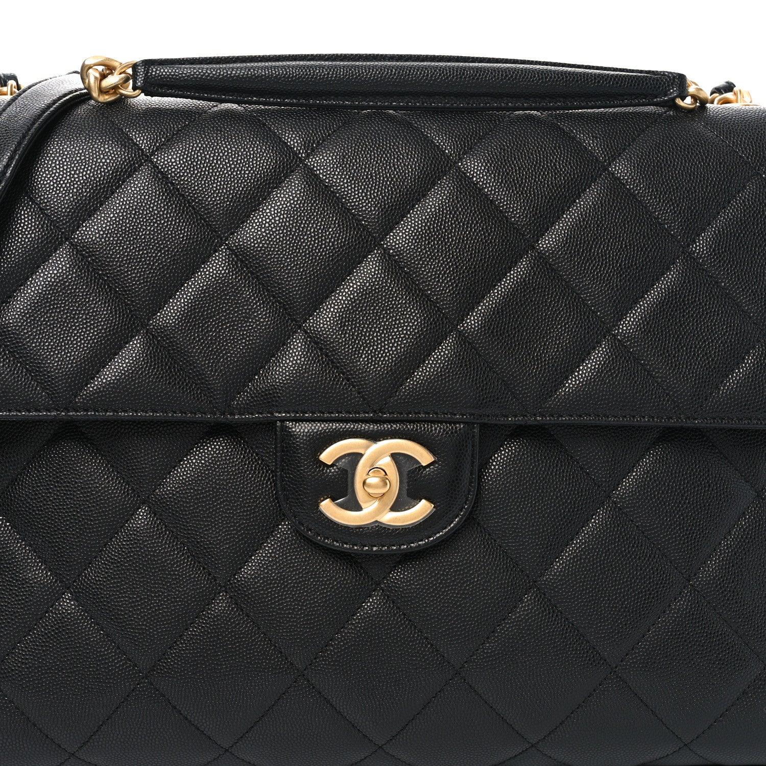 Caviar Quilted Carry Me Top Handle Flap Black