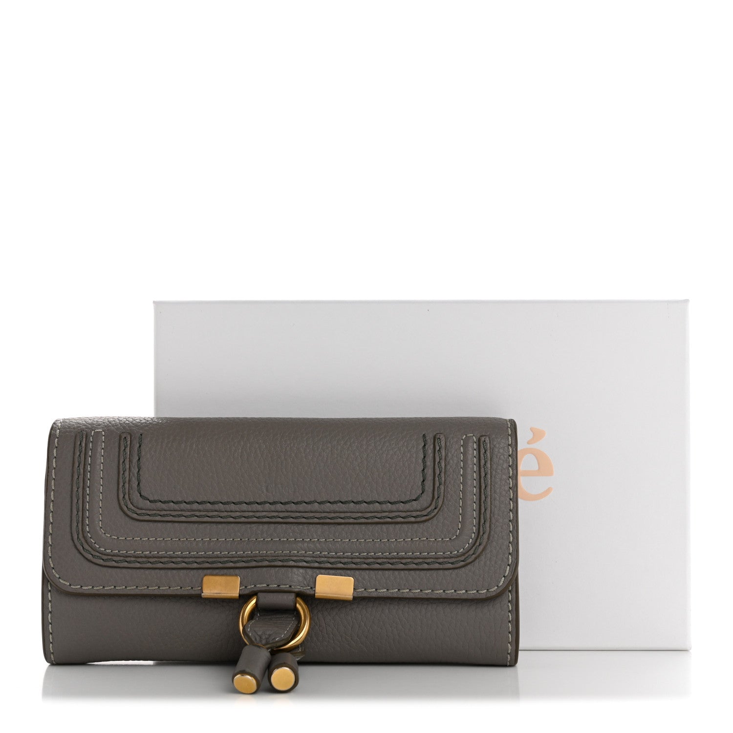 Calfskin Marcie Continental Flap Wallet Cashmere Grey