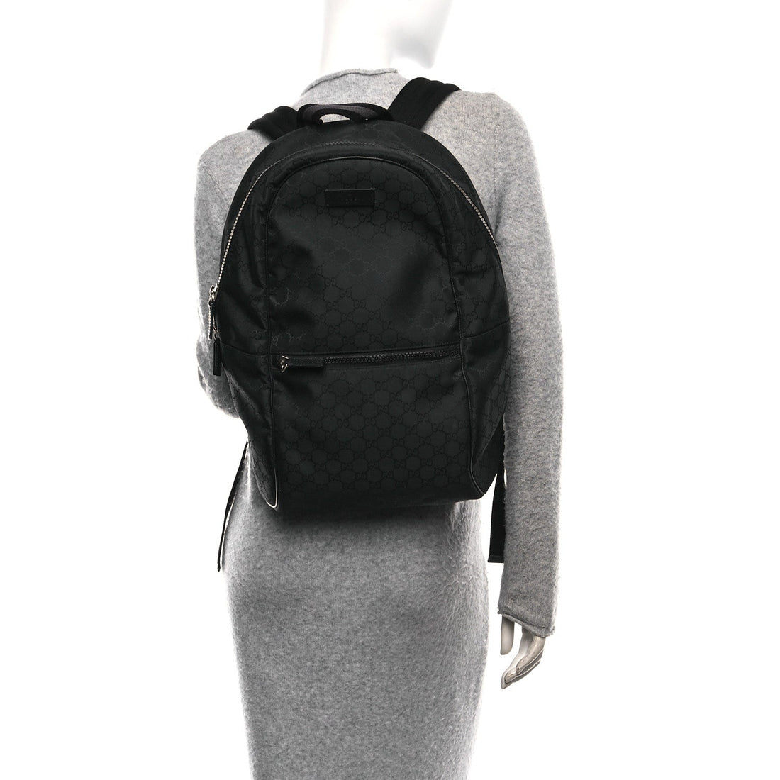 Nylon Monogram Slim Backpack Black