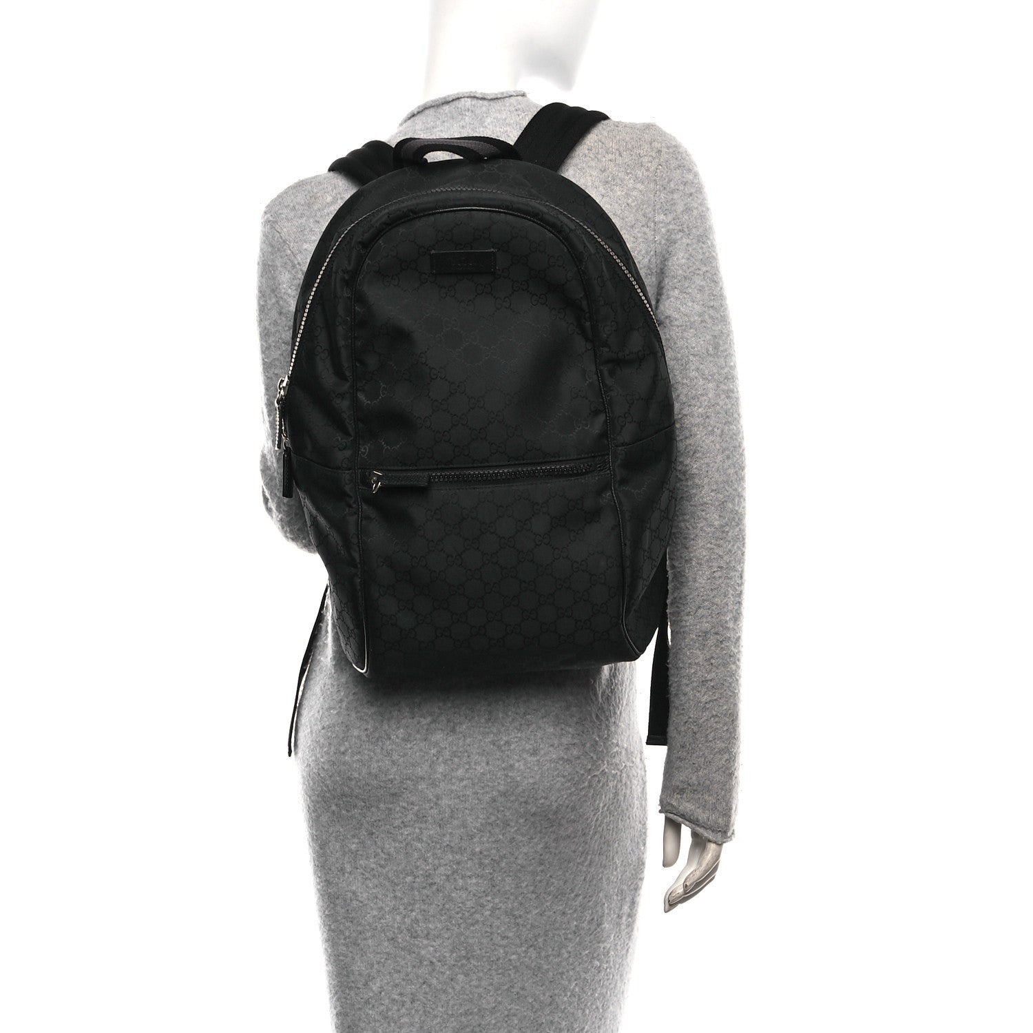 Nylon Monogram Slim Backpack Black