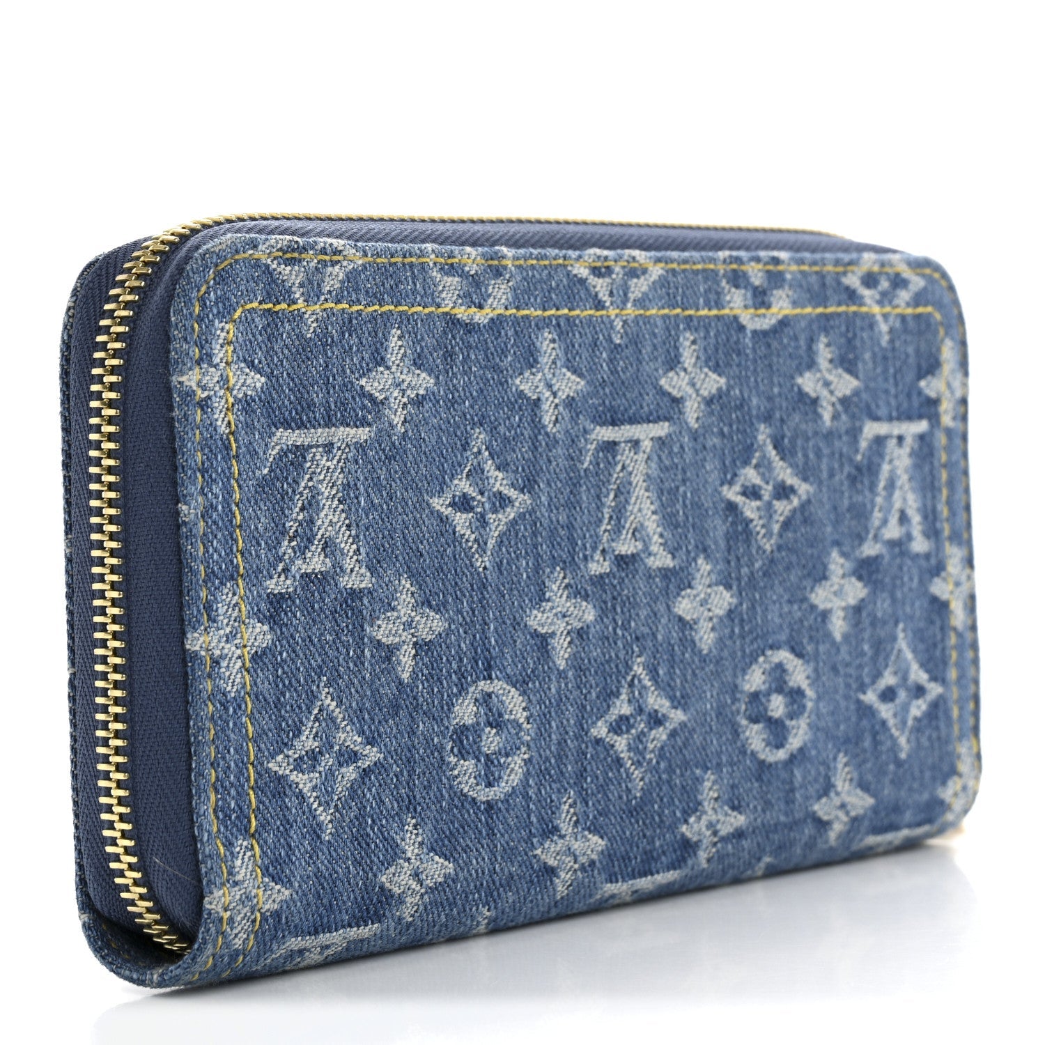 LV X TM Monogram Denim Cerises Zippy Wallet Blue
