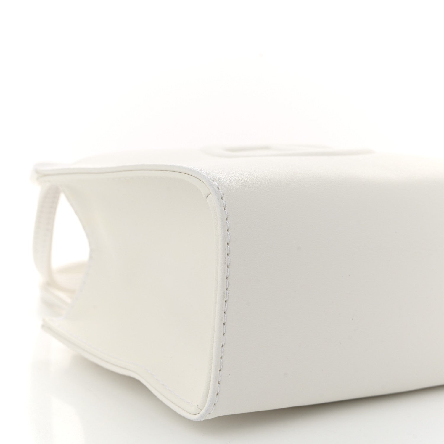 Vegan Leather Small Shopping Bag White