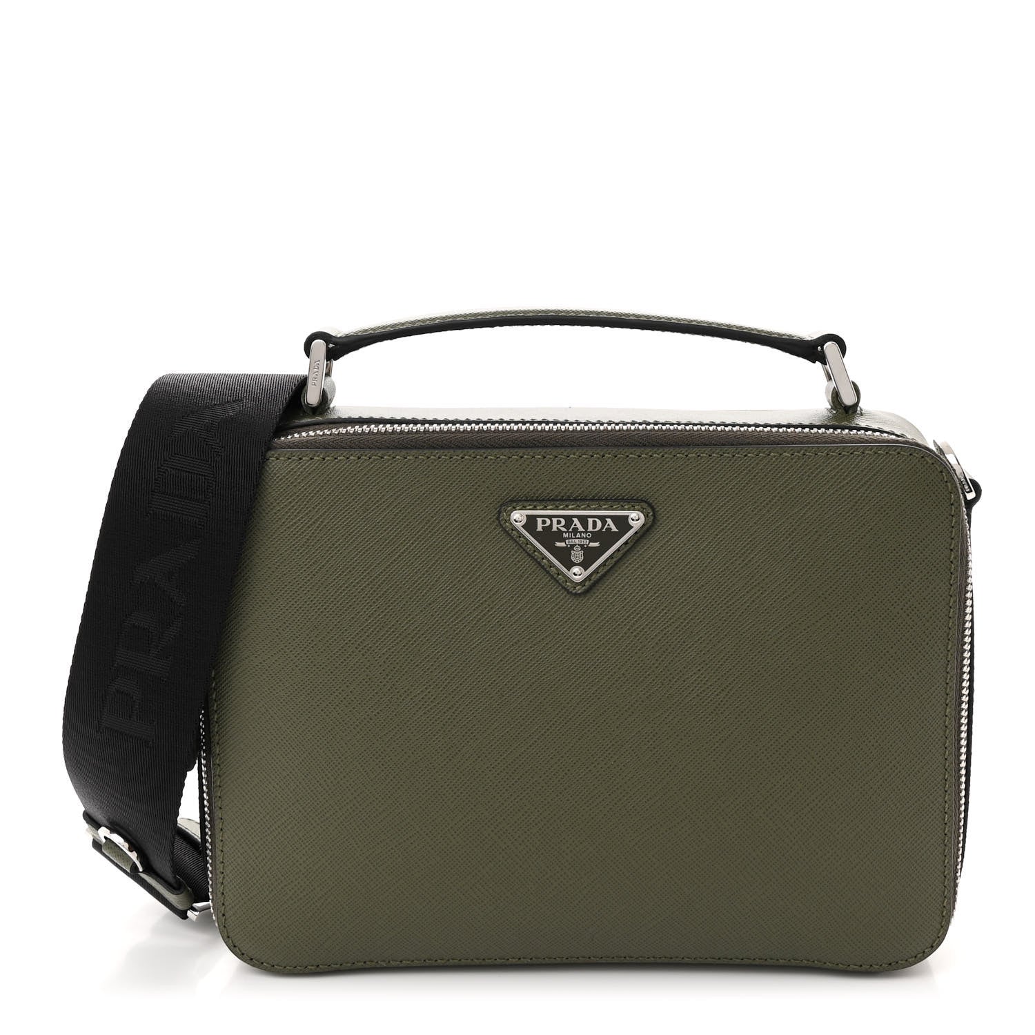 Saffiano Travel Medium Brique Crossbody Bag Loden