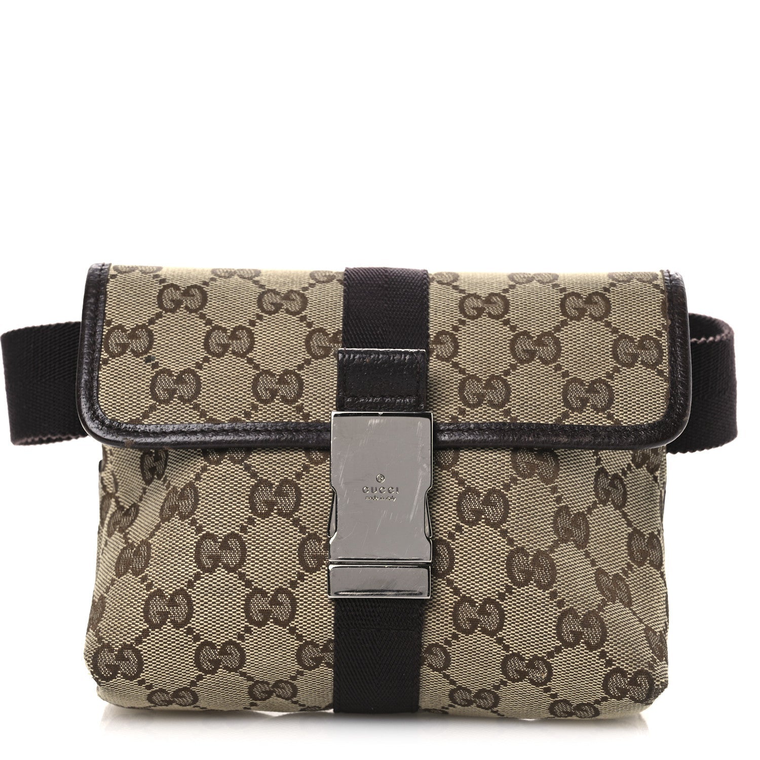 Monogram Waist Pouch Bag Dark Brown