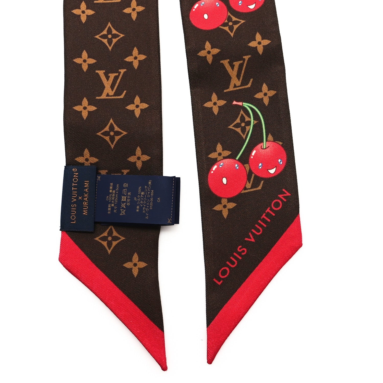 LV X TM Silk Monogram Cerises Bandeau Brown