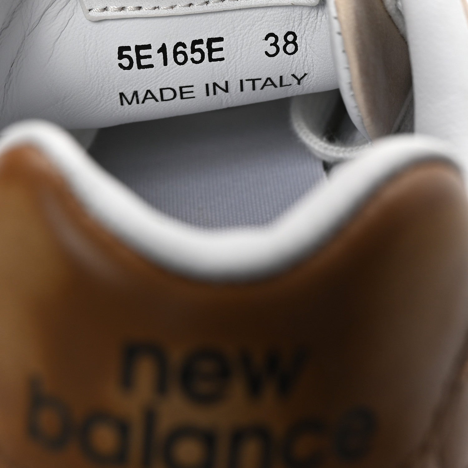 X NEW BALANCE Bleached Calfskin 530 SL Sneakers 38 Cinnamon Travertine Gray