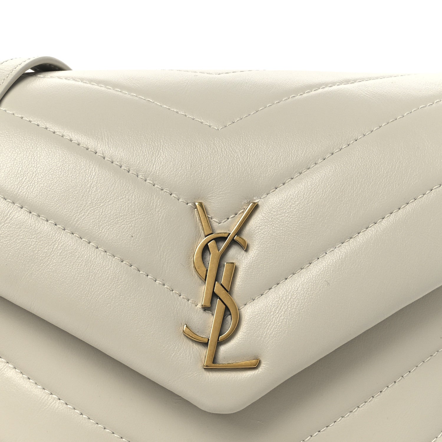 Calfskin Y Quilted Monogram Toy Loulou Crossbody Bag Blanc Vintage