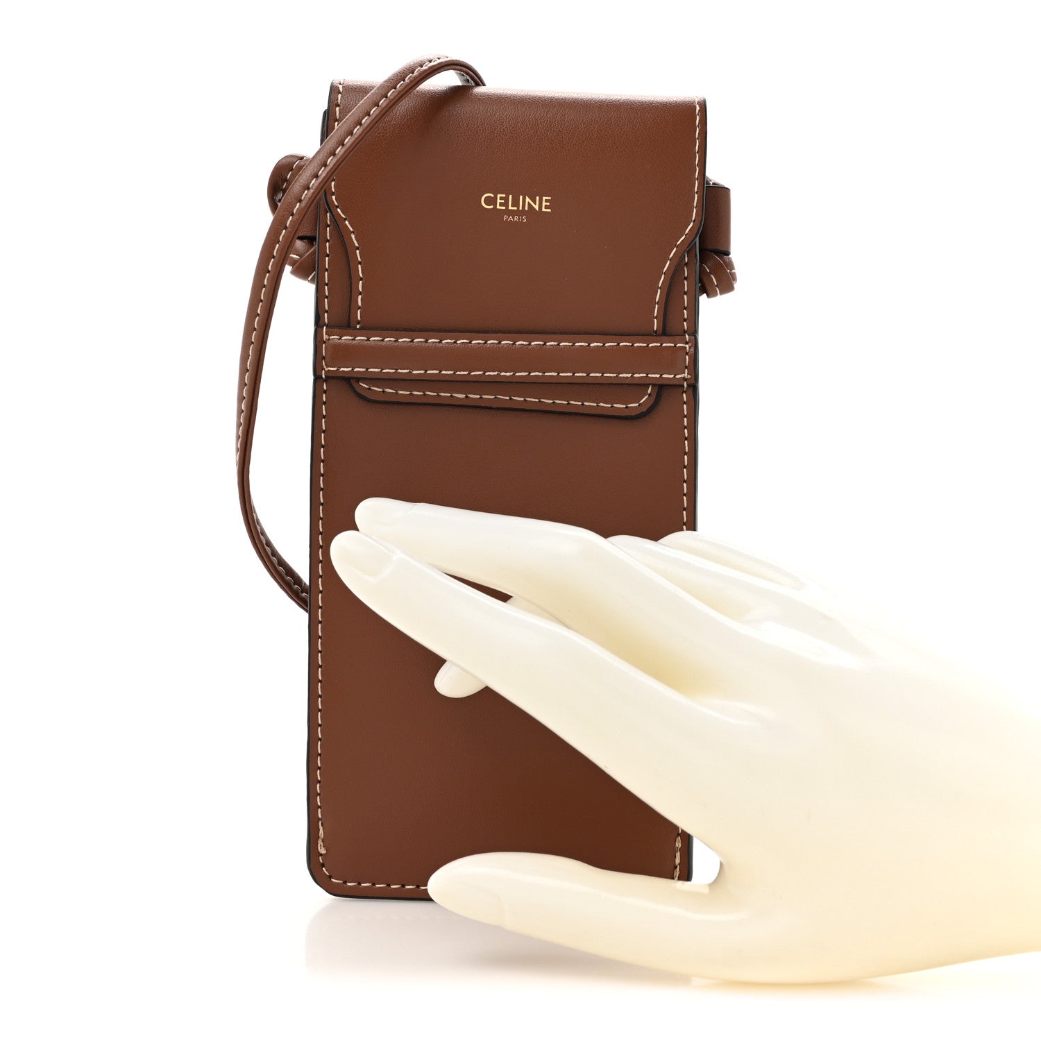 Smooth Calfskin Sunglasses Pouch Tan