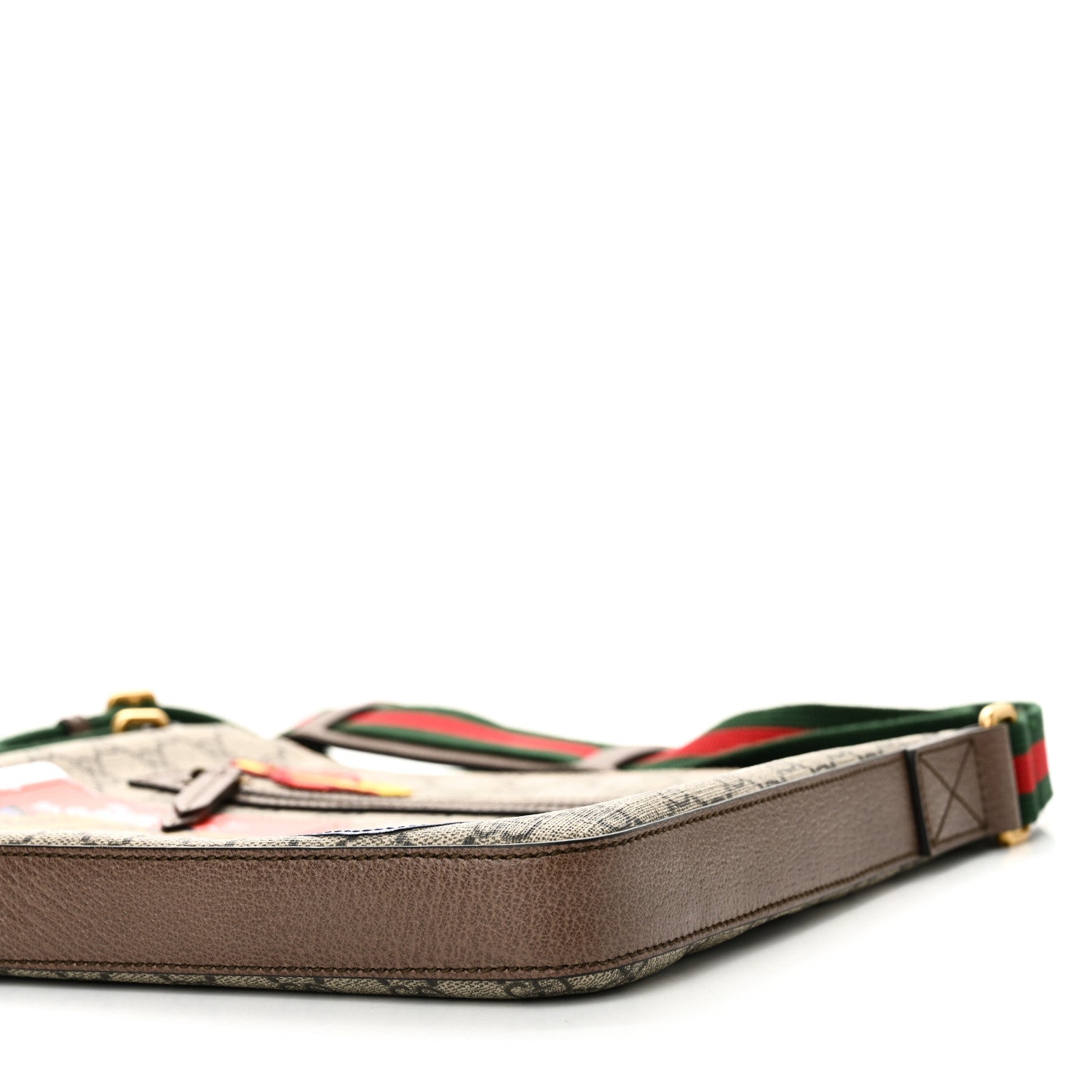 Soft GG Supreme Monogram Courrier Web Medium Flat Messenger Bag Beige New Acero Multicolor