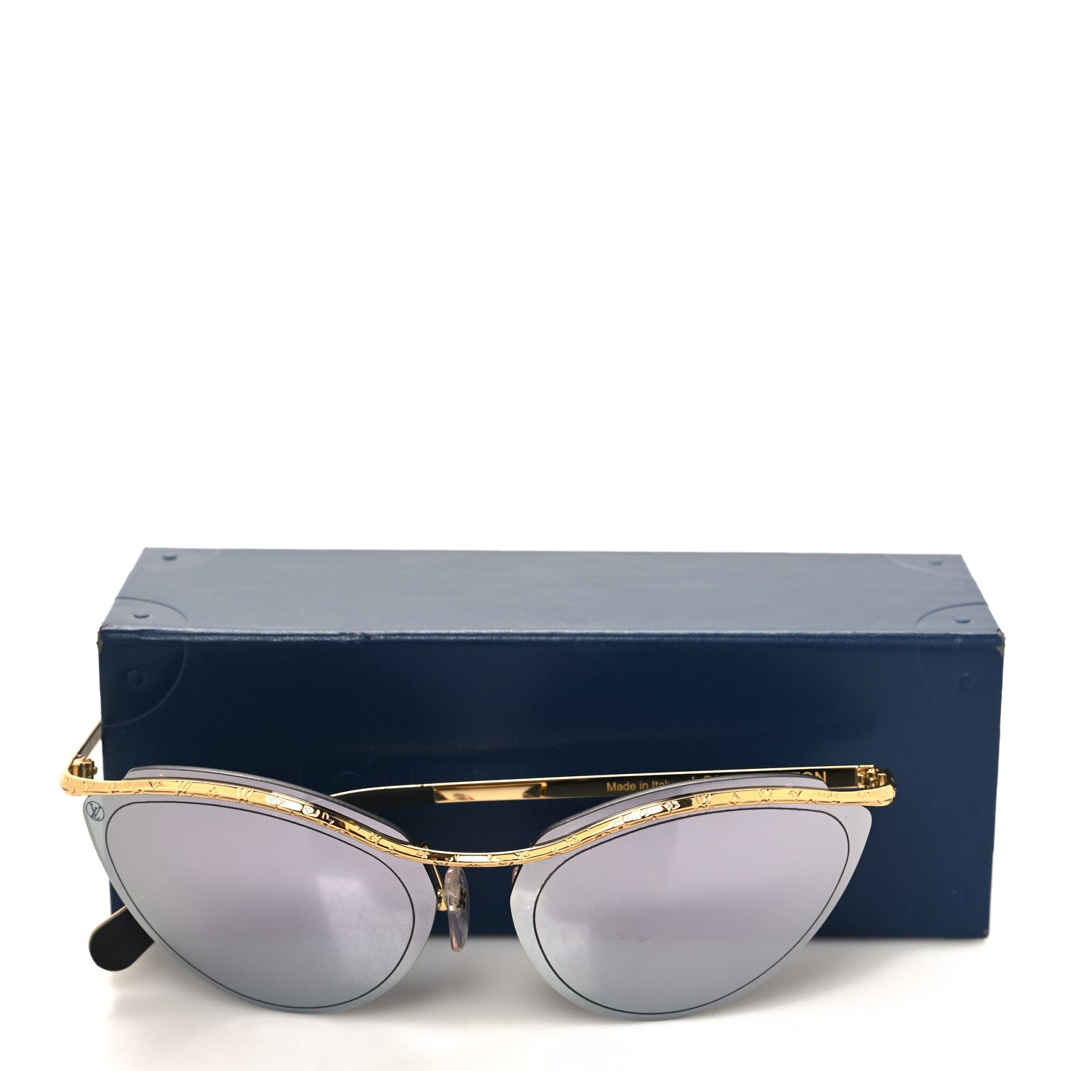Metal LV Mirrored Cat Eye Sunglasses Z1039E Gold