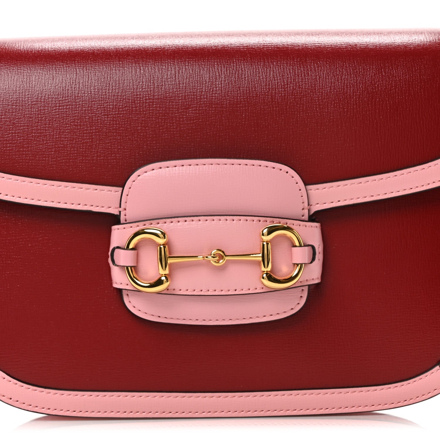 Azalea Calfskin Horsebit 1955 Shoulder Bag New Cherry Red Wild Rose